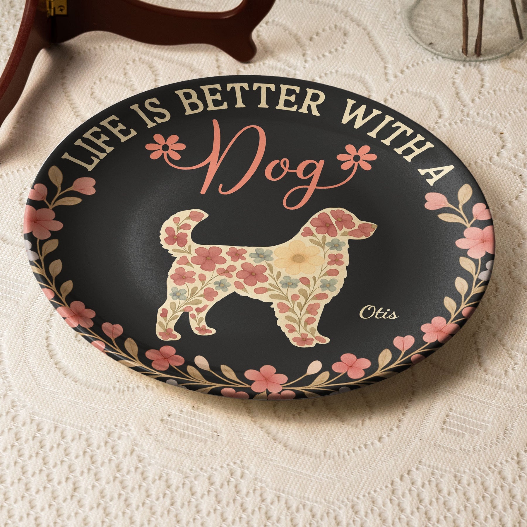 Life Is Better With A Dog - Personalized Ceramic Plate