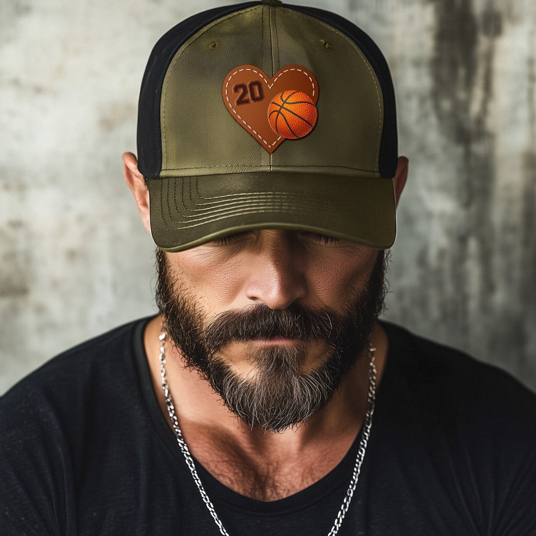 Love Football, Baseball, Softball, Sports - Personalized Leather Patch Hat