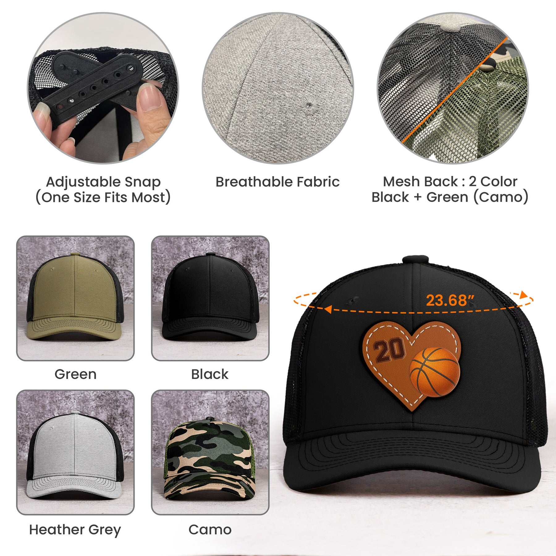 Love Football, Baseball, Softball, Sports - Personalized Leather Patch Hat