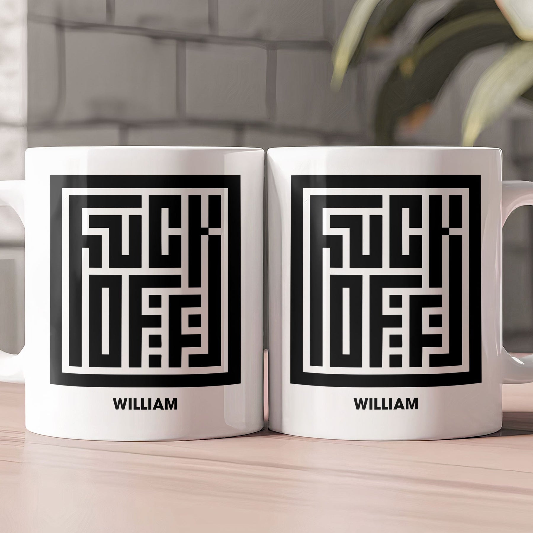 Maze Typography Hidden Message - Personalized Mug