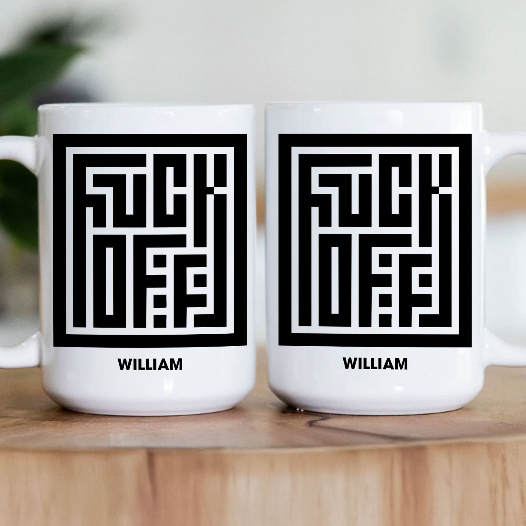 Maze Typography Hidden Message - Personalized Mug
