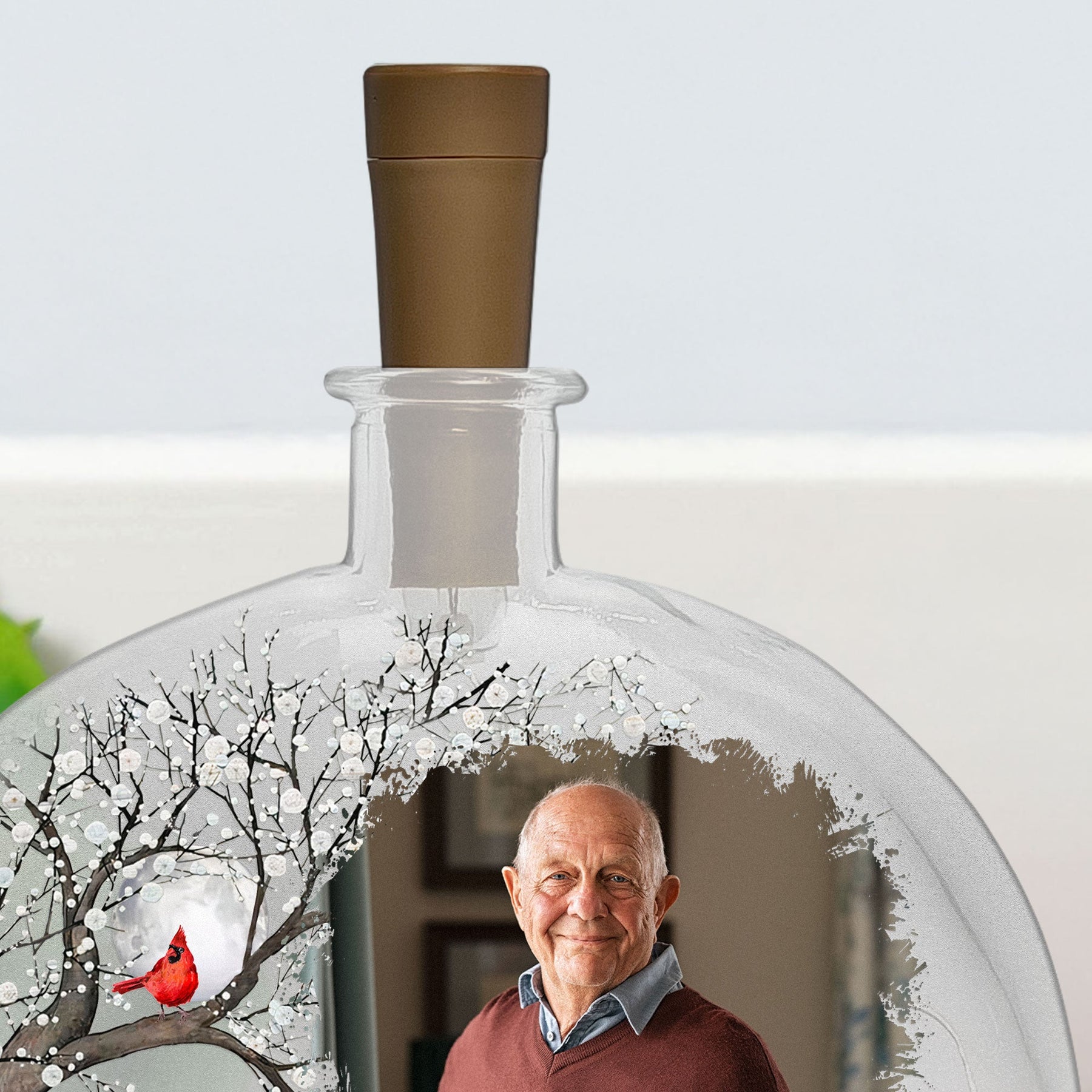 Memorial Light I'm Always With You - Personalized Photo Round Flat Bottle Light