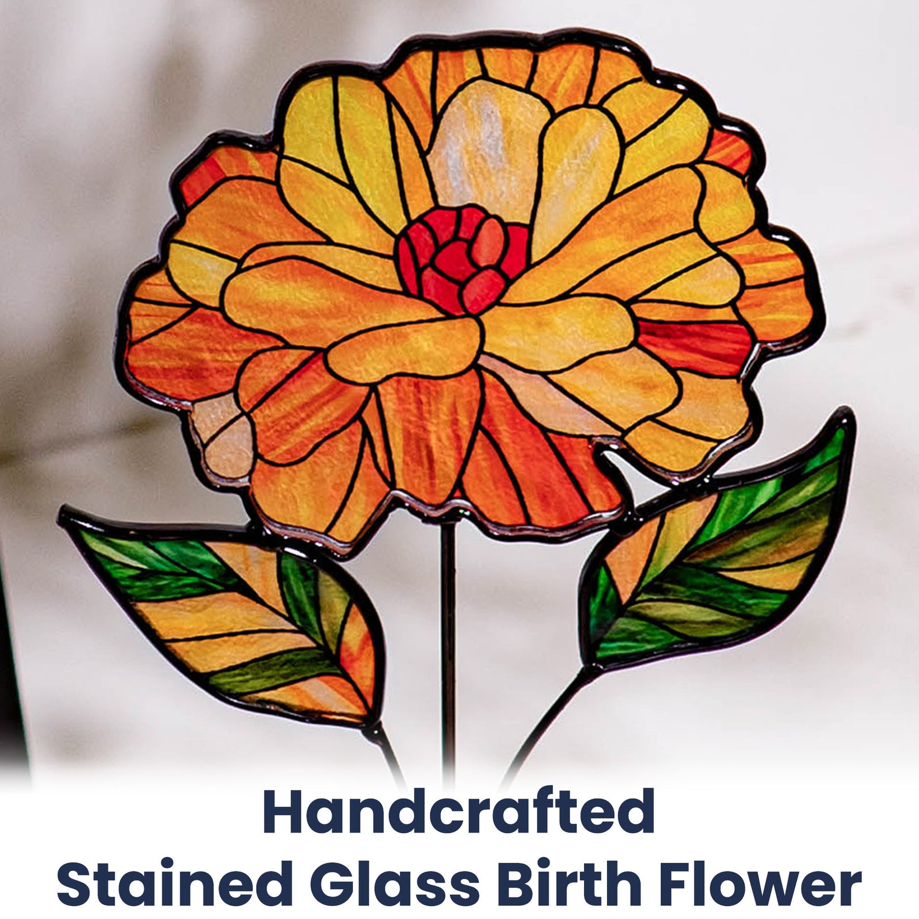 Custom Birth Flower - Custom Stained Glass Birth Flower Suncatcher