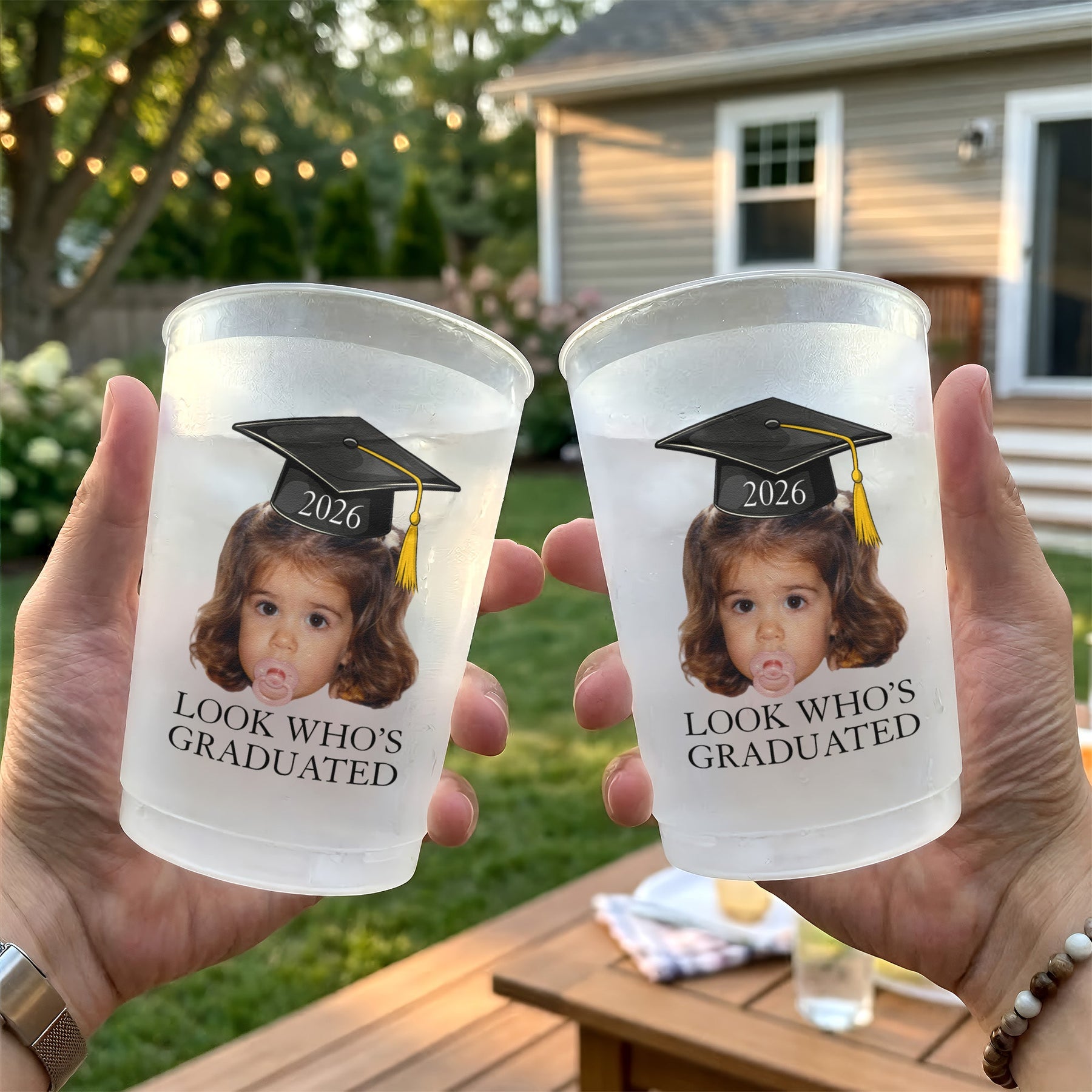 Custom Vintage Childhood Photo Graduation Gift Party - Personalized Cups