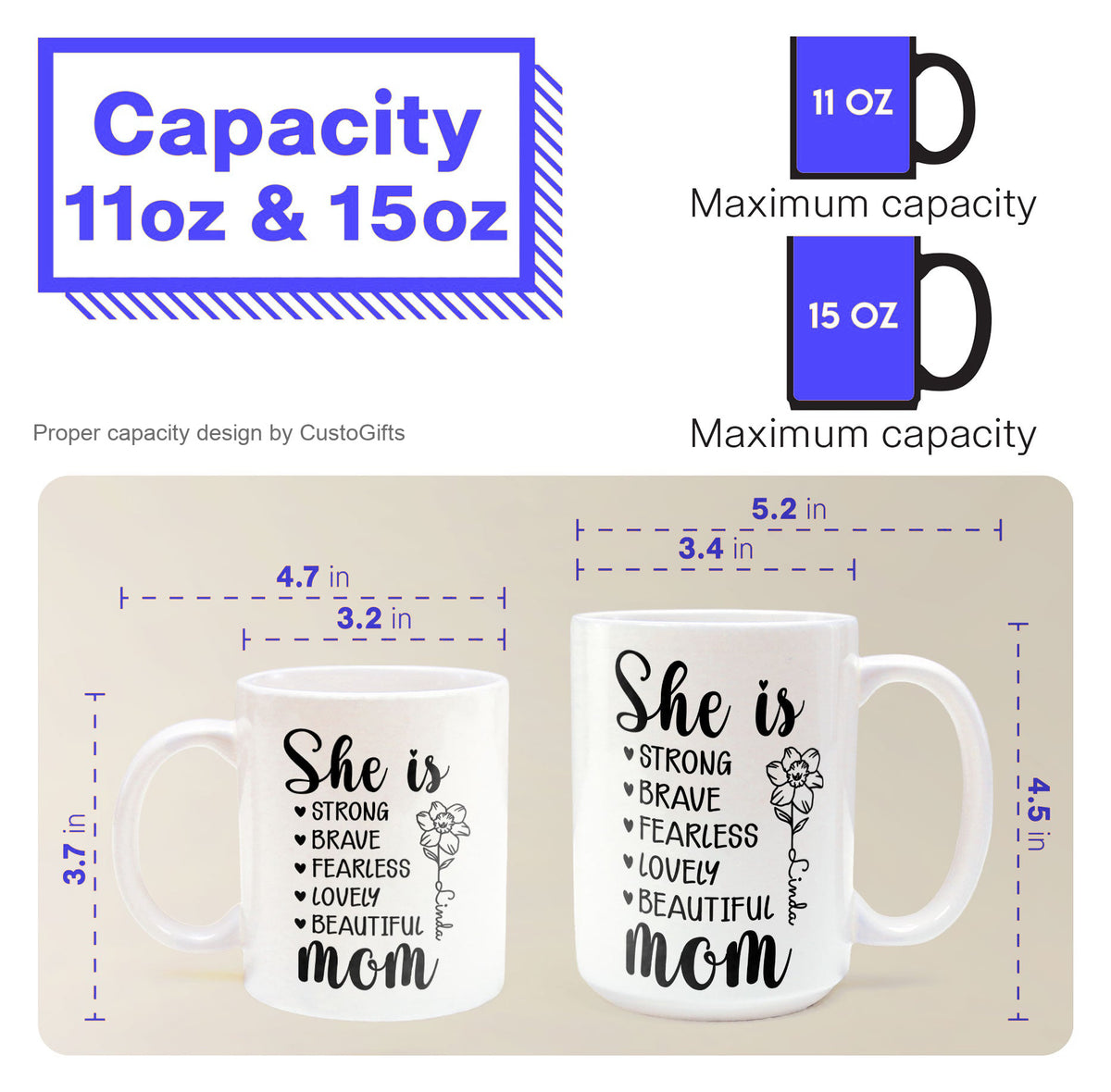 Mom She Is Strong - Personalized Mug