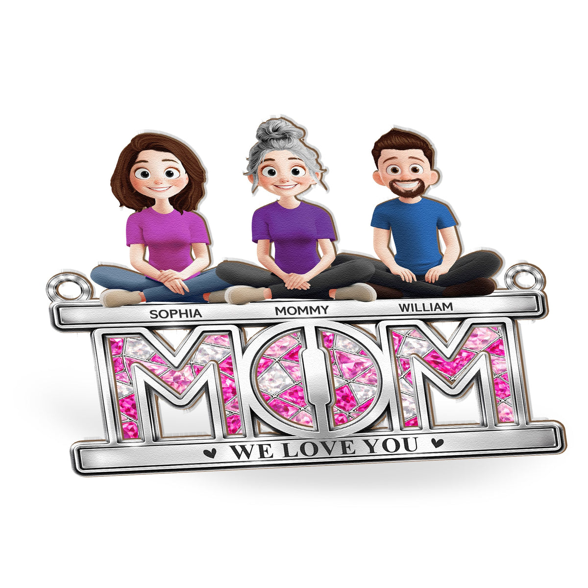 Mom We Love You - Personalized Window Hanging Suncatcher