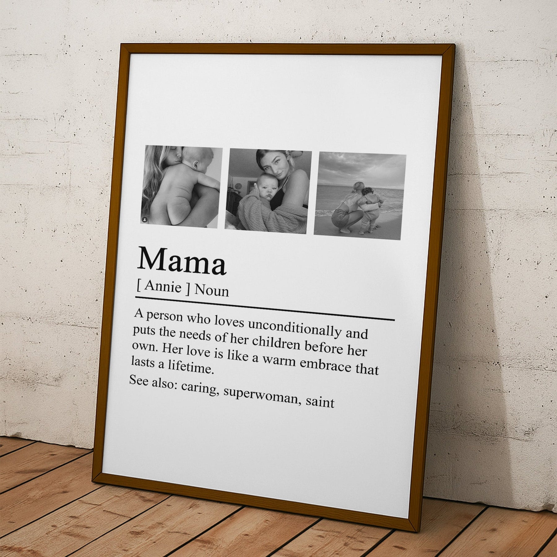 Mom, Mum, Mother Definition - Mother's Day Gifts For Wife, Mom, Mum - Personalized Photo Poster
