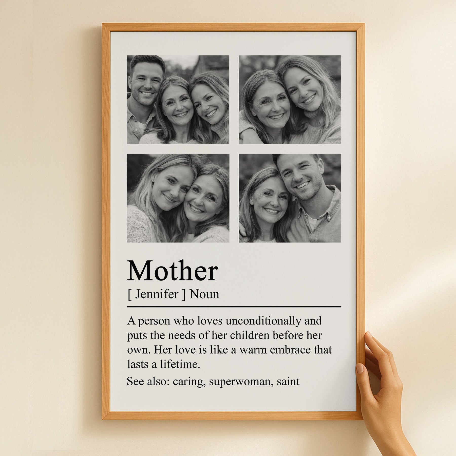 Mom, Mum, Mother Definition - Mother's Day Gifts For Wife, Mom, Mum - Personalized Photo Poster