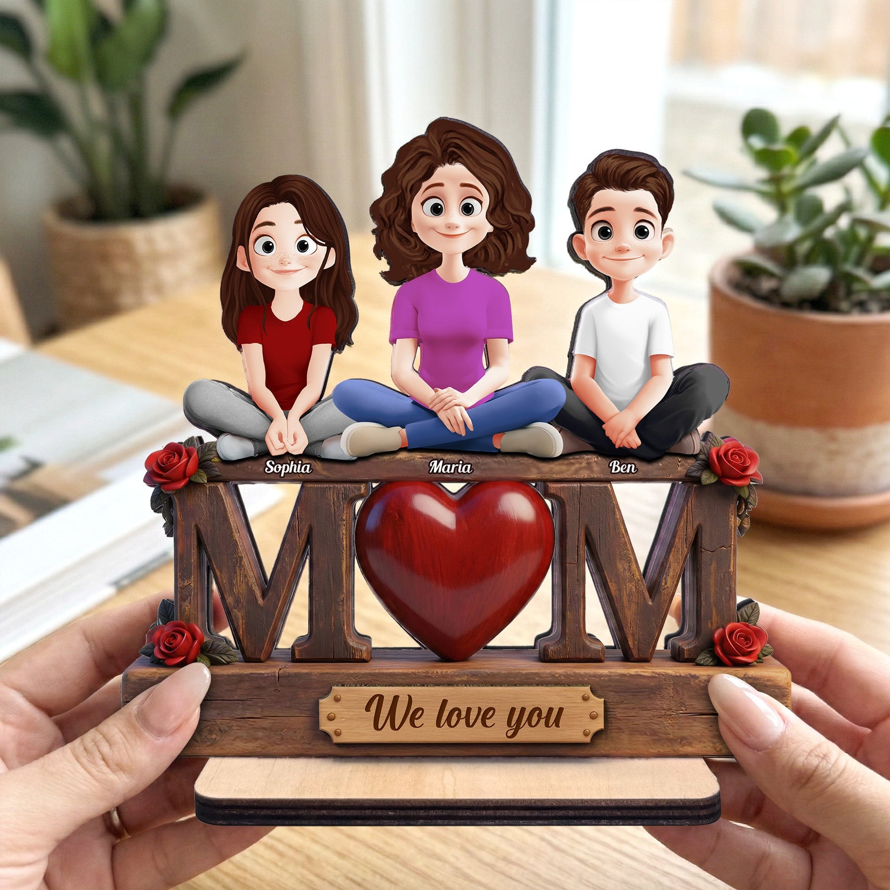 Mom We Love You Mother's Day Gift For Her, Wife, Mom - Personalized Wooden Plaque