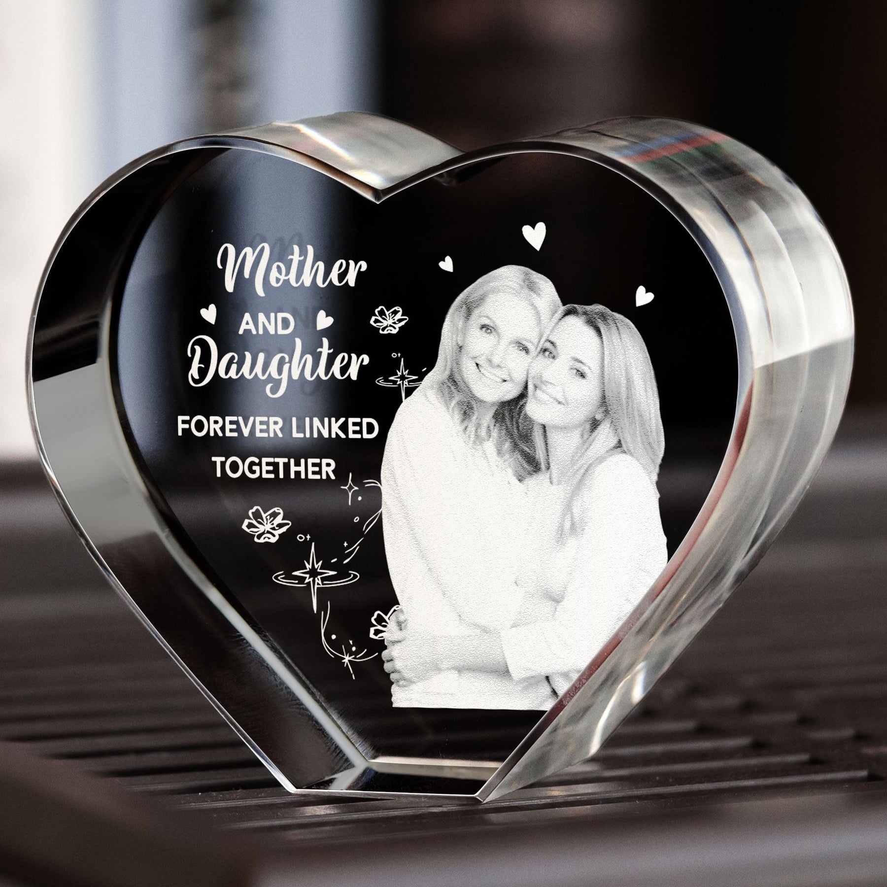 Mother And Daughter Forever Linked Together - Custom 2D Crystal Photo