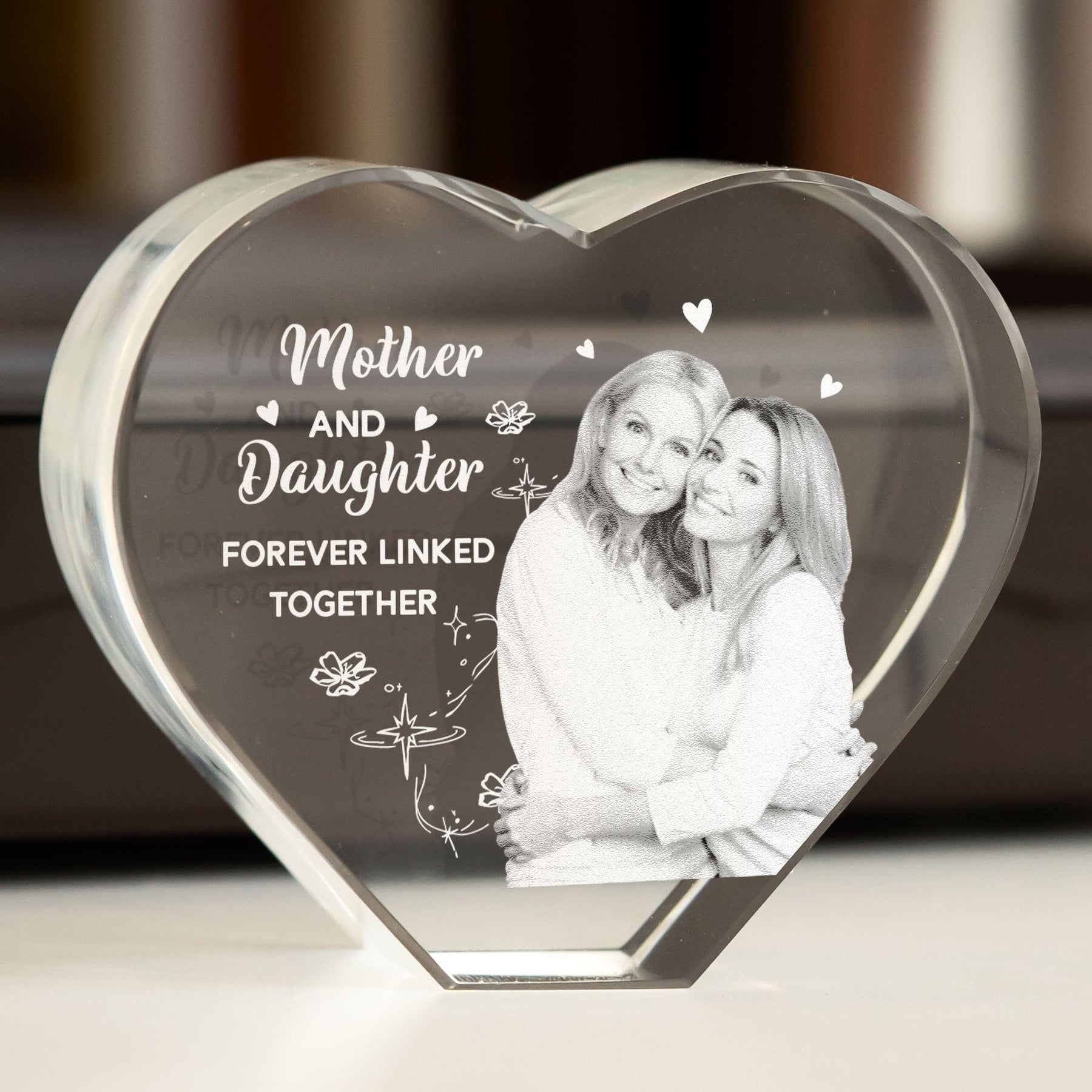 Mother And Daughter Forever Linked Together - Custom 2D Crystal Photo