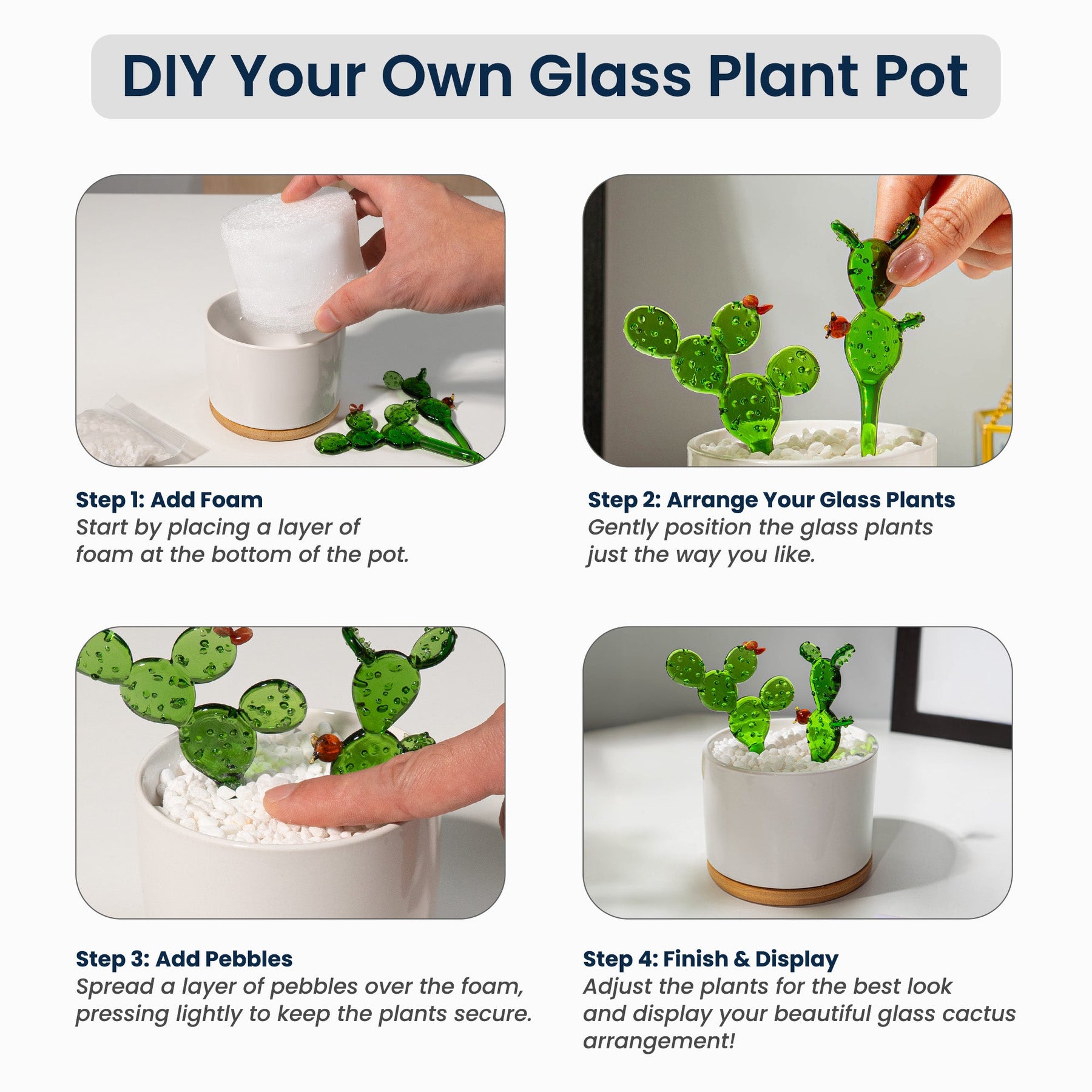 Mother & Daughters Forever Linked Together - Personalized Plant Pot With Glass Succulents