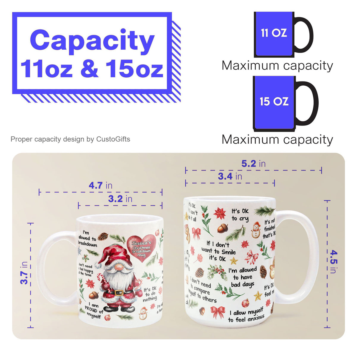 My Christmas Breakdown Mug Gnome Mug - Personalized Mug