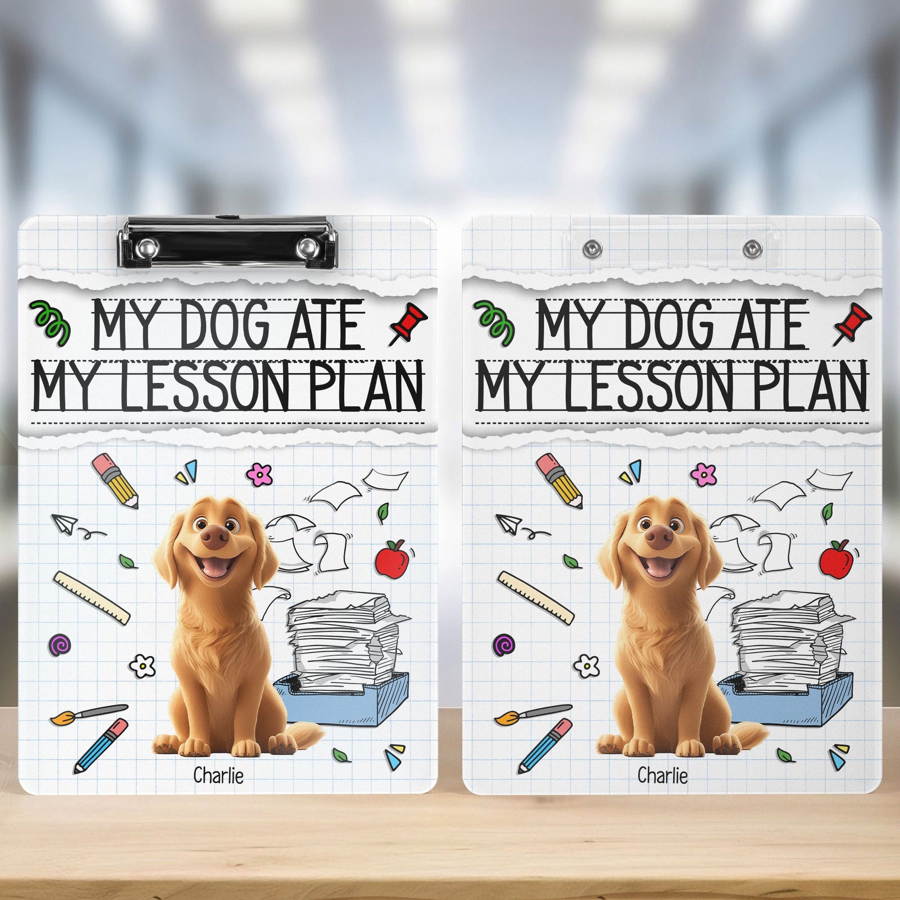 My Dog Ate My Lesson Plan Teacher Back To School - Personalized Acrylic Clipboard