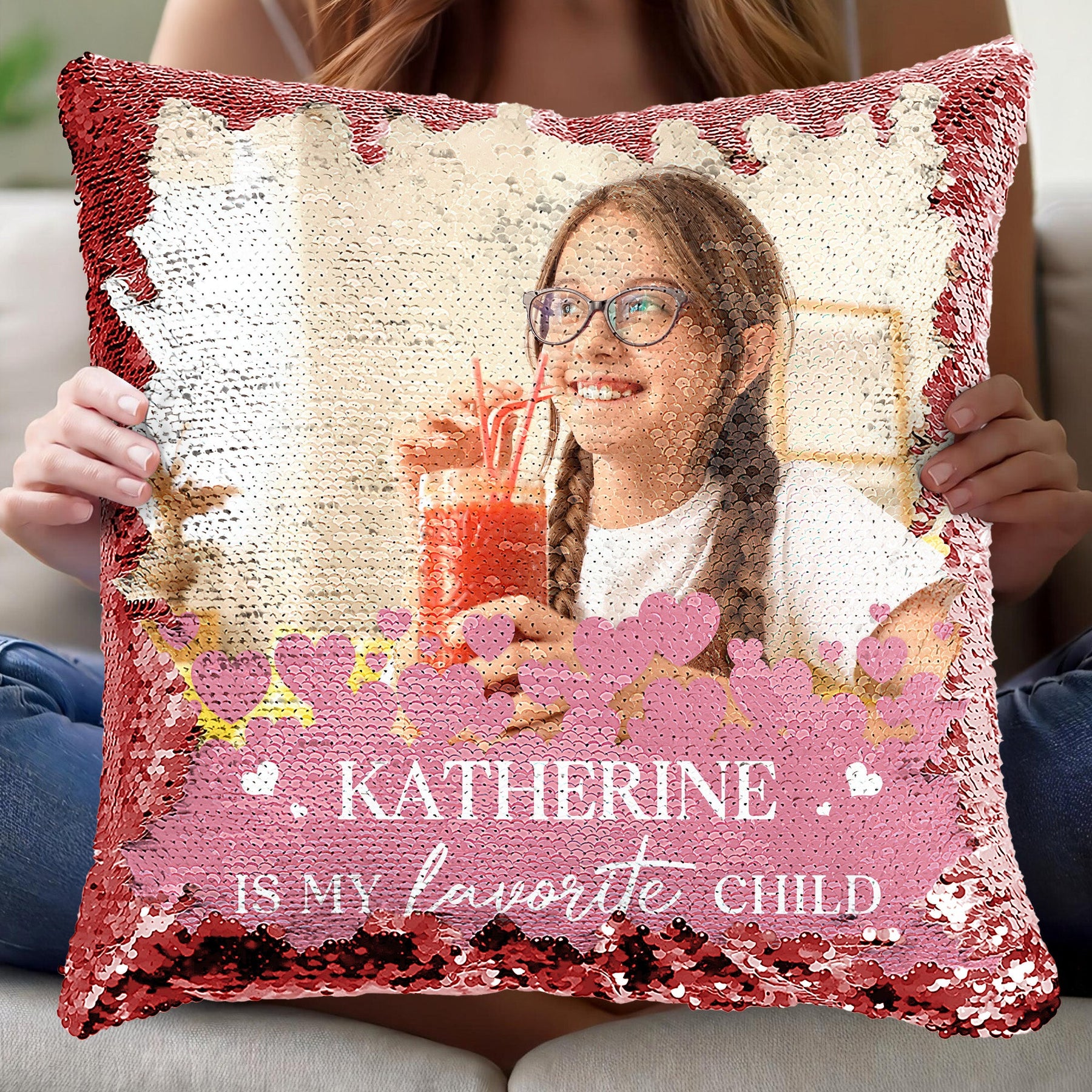 My Favorite Child - Custom Photo Sequin Pillow
