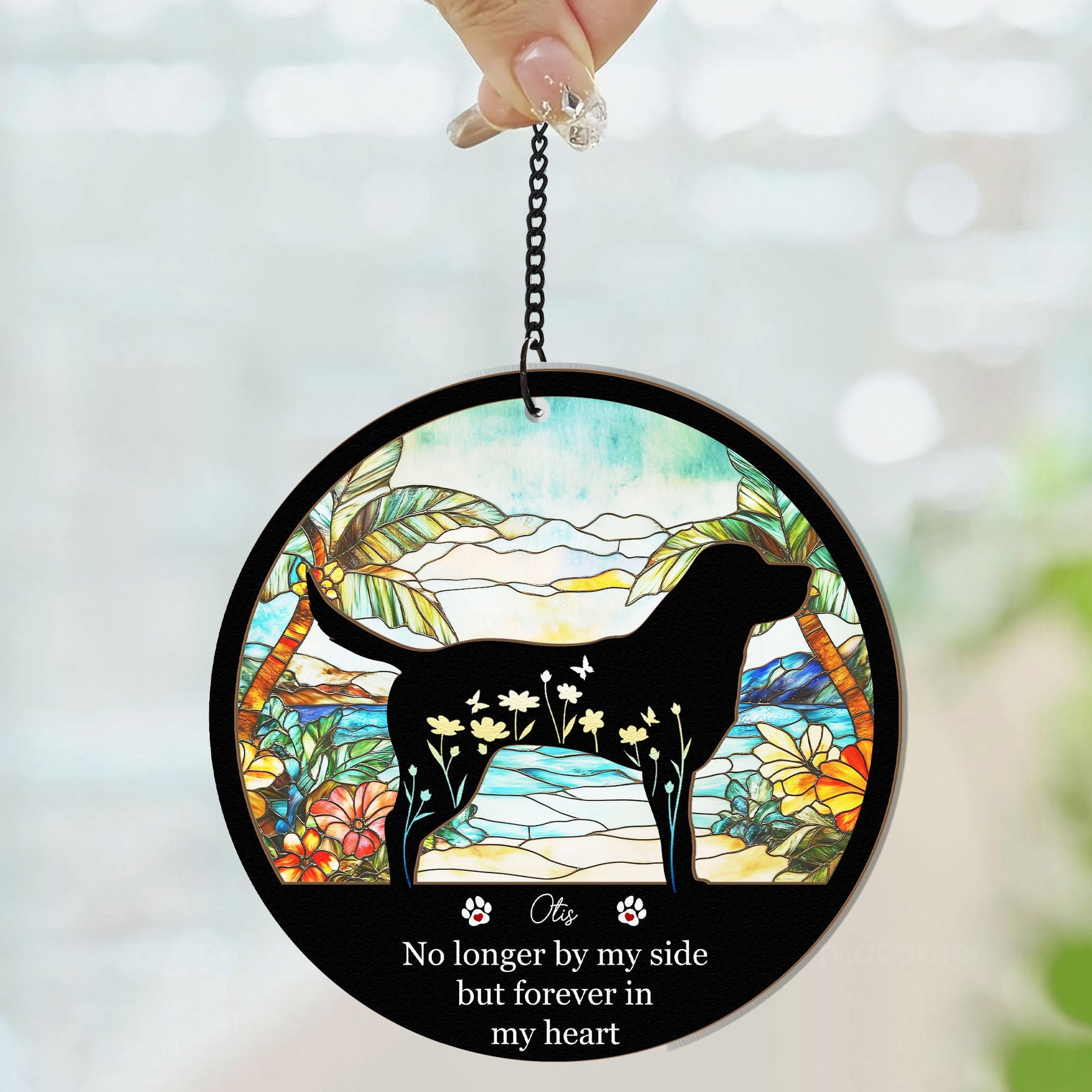 My Favorite Hello & Hardest Goodbye - Personalized Window Hanging Suncatcher Ornament