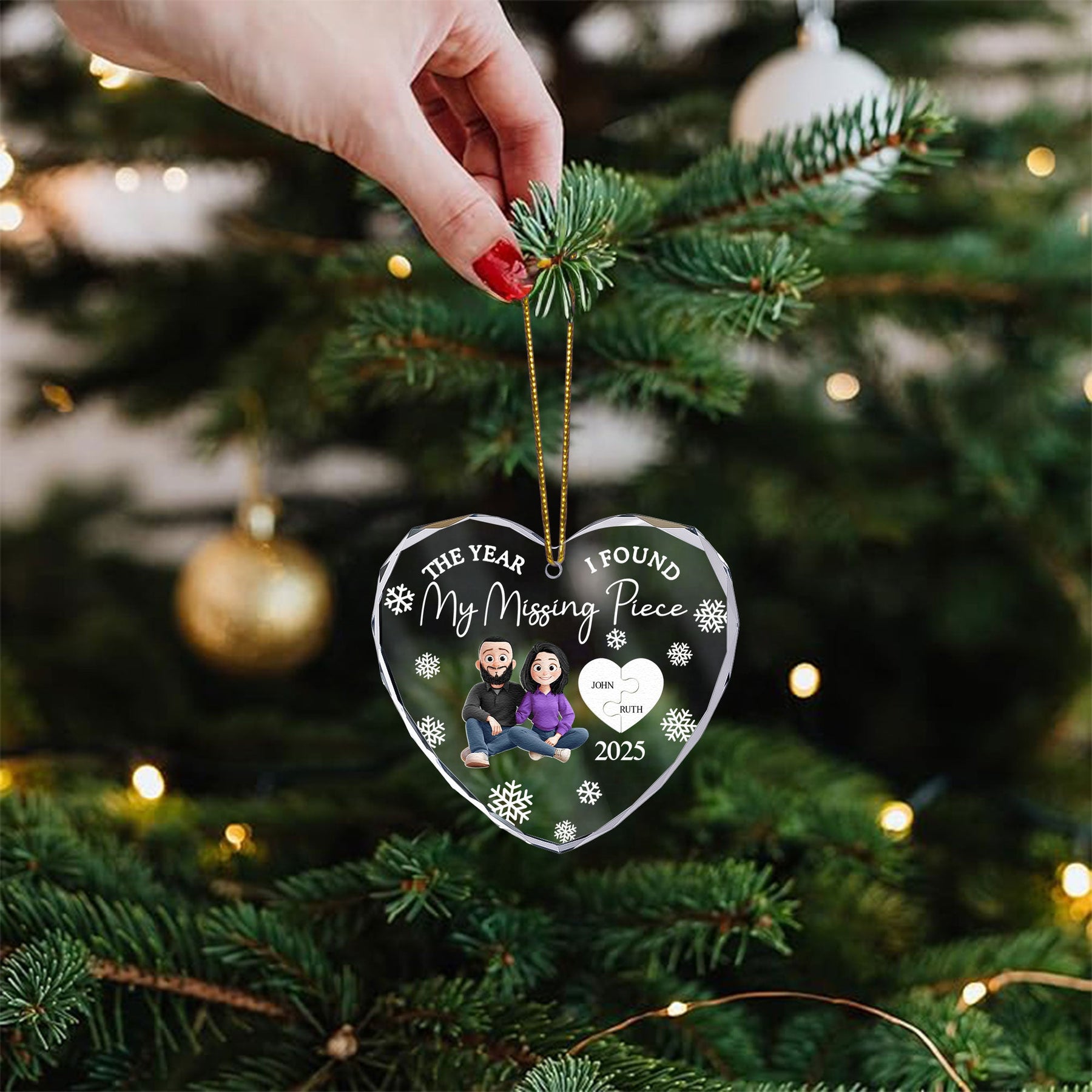 My Missing Piece - Personalized Glass Ornament