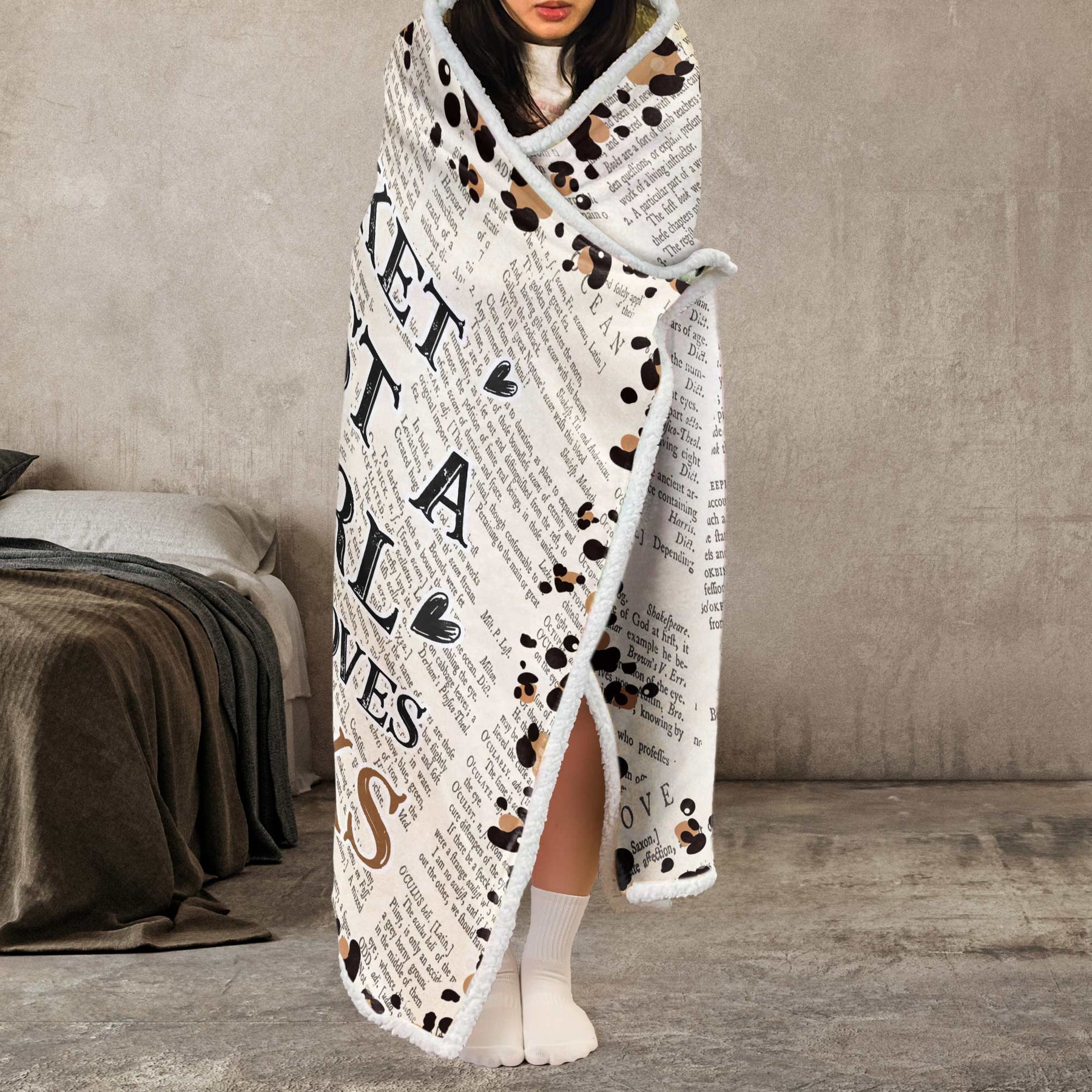 My Reading Blanket Just A Girl Who Loves Books - Personalized Wearable Blanket Hoodie