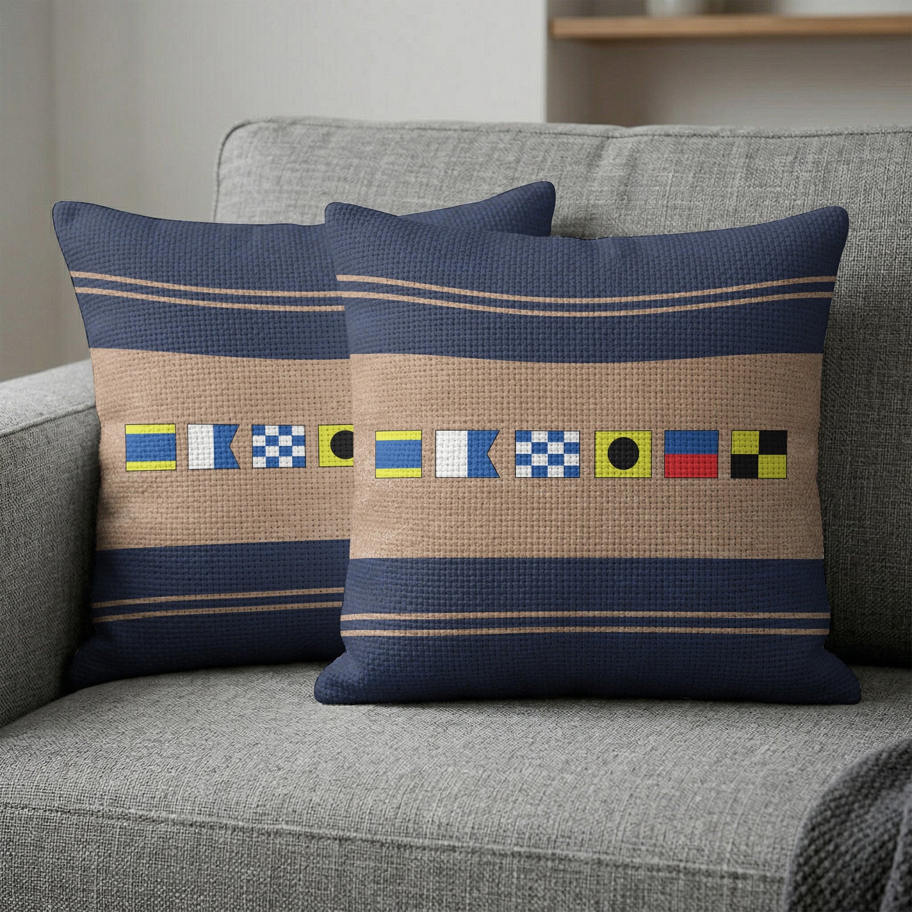 Name In Nautical Flags - Personalized Pillow Cover