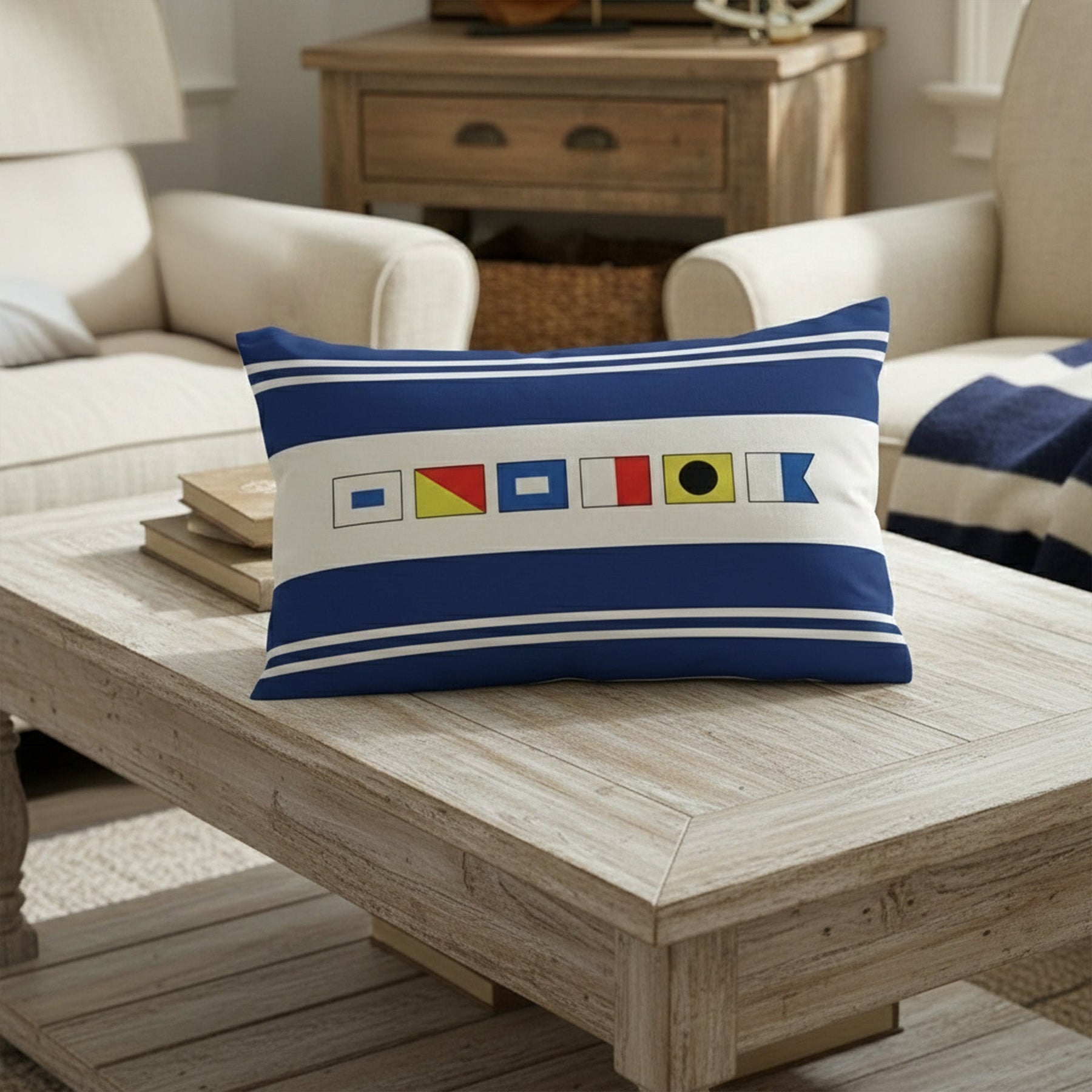 Name In Nautical Flags - Personalized Pillow (Insert Included)