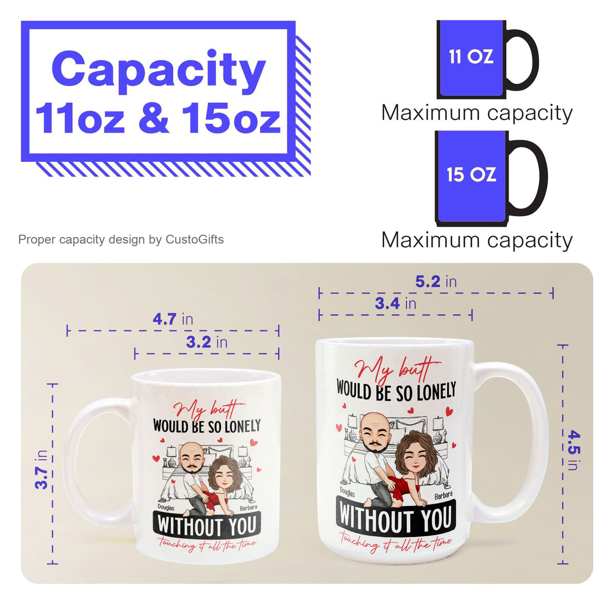 Naughty Couple My Butt Would Be So Lonely Without You Touching It - Personalized Mug