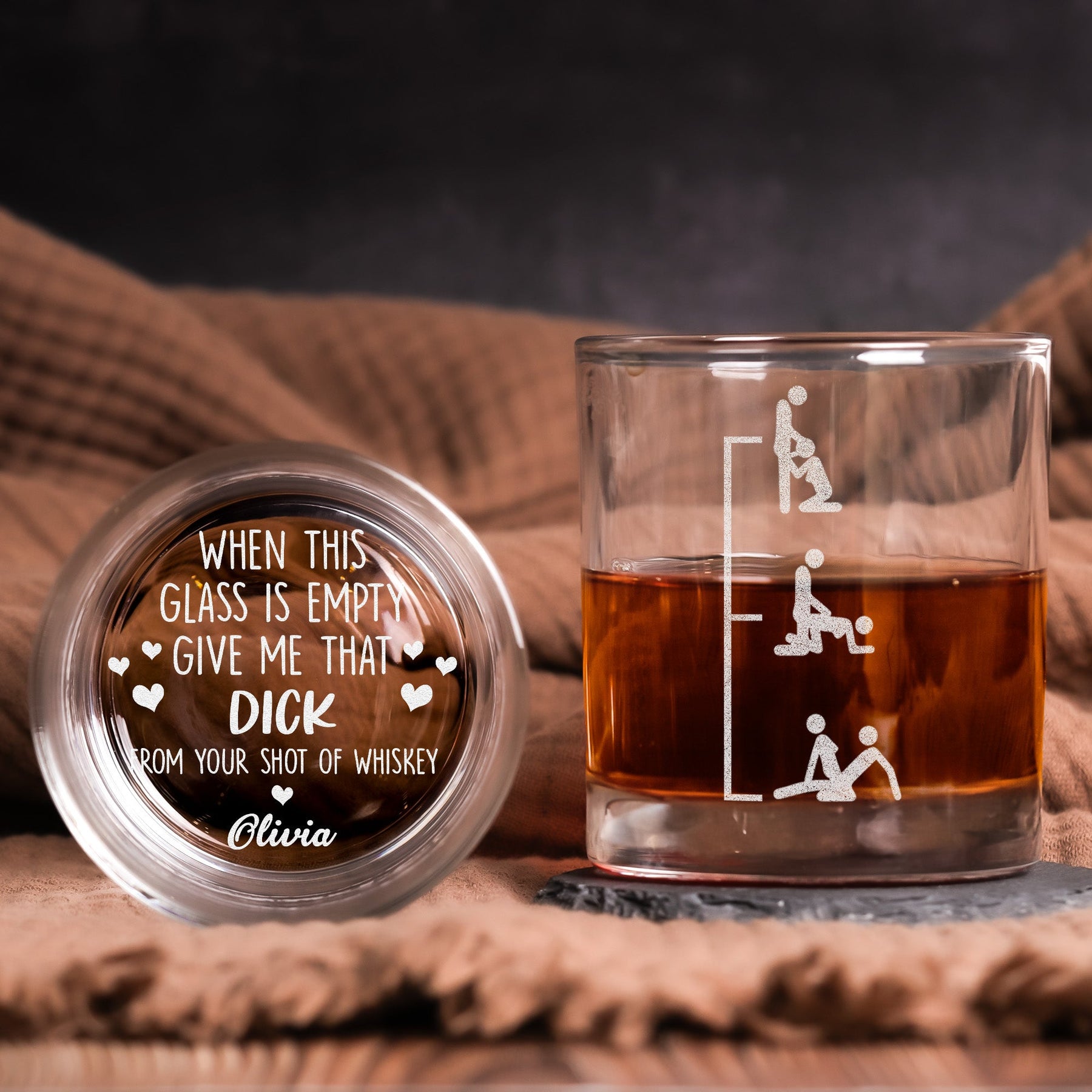 Naughty Gifts For Husband, Boyfriend - Personalized Whiskey Glass