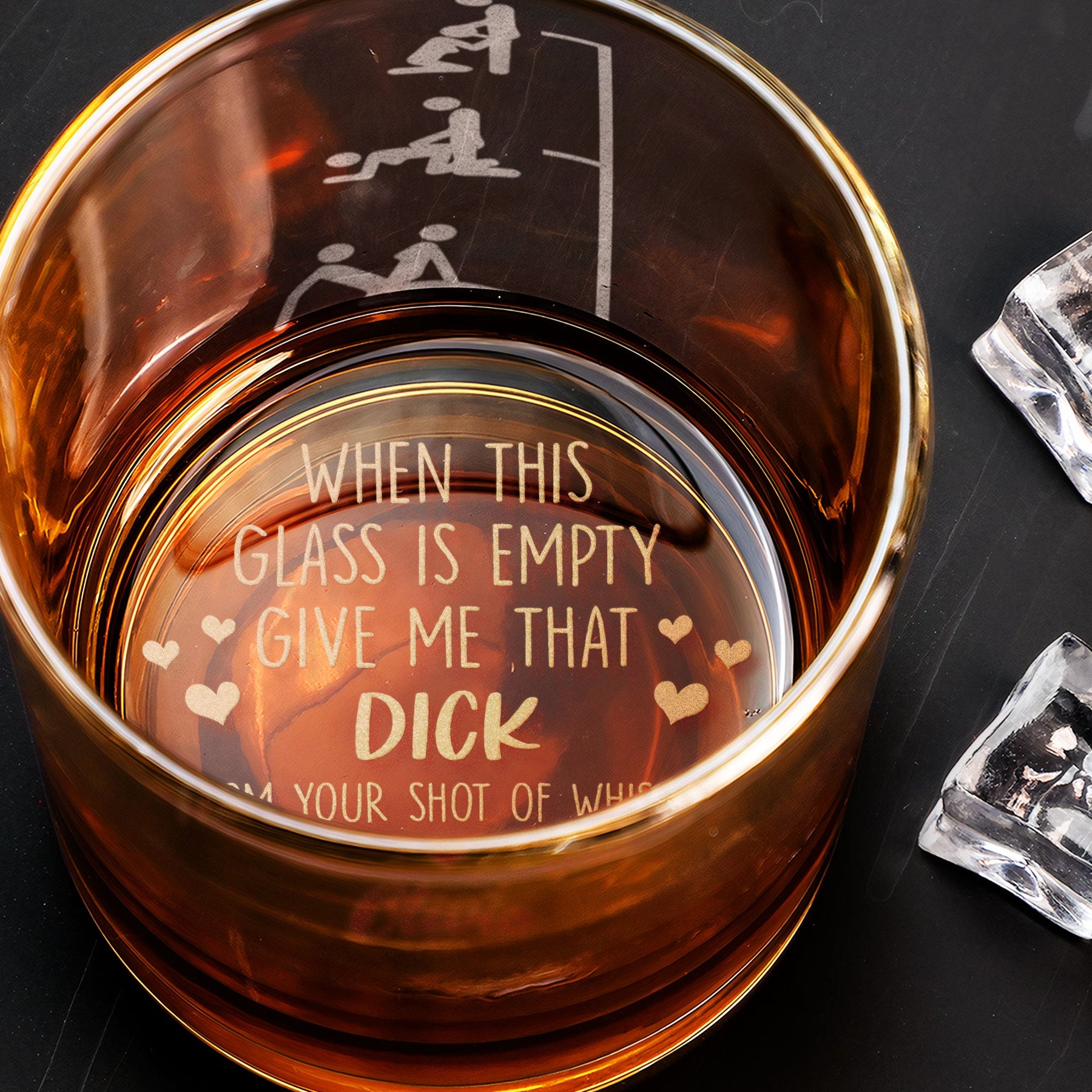 Naughty Gifts For Husband, Boyfriend - Personalized Whiskey Glass