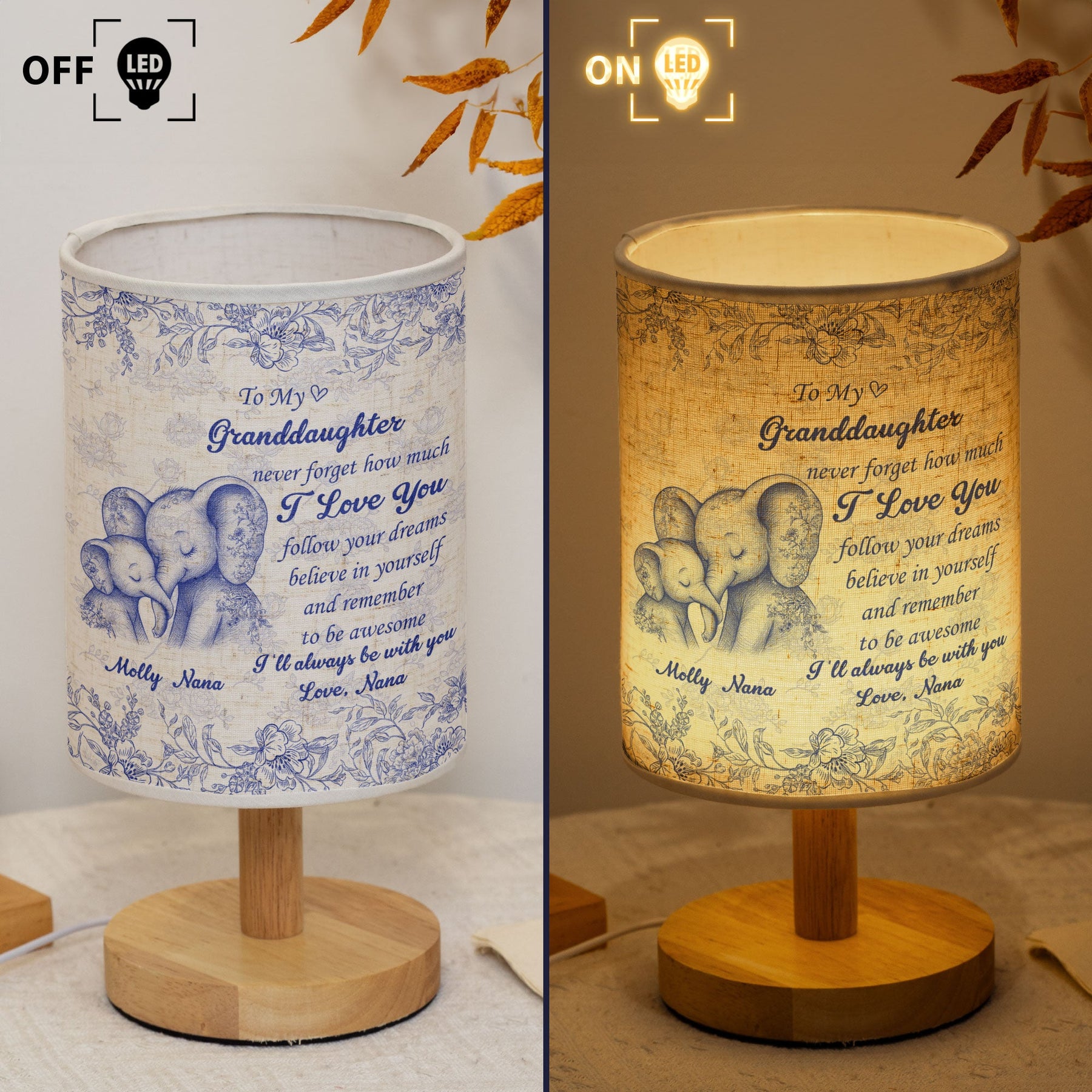 Never Forget How Much I Love You - Personalized Fabric Lamp