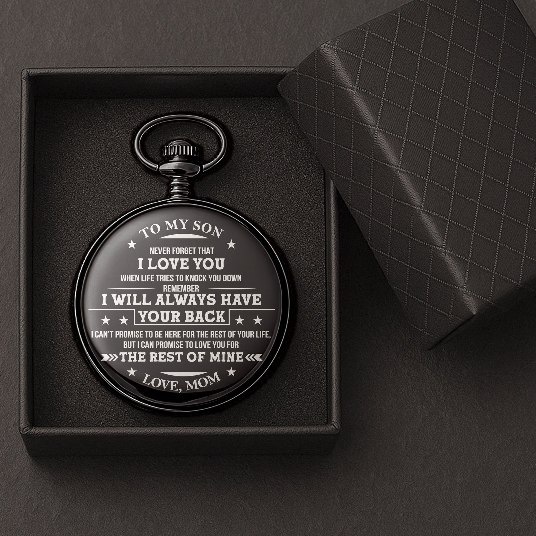 Never Forget That I Love You Gift For Son Grandson Nephew - Personalized Pocket Watch