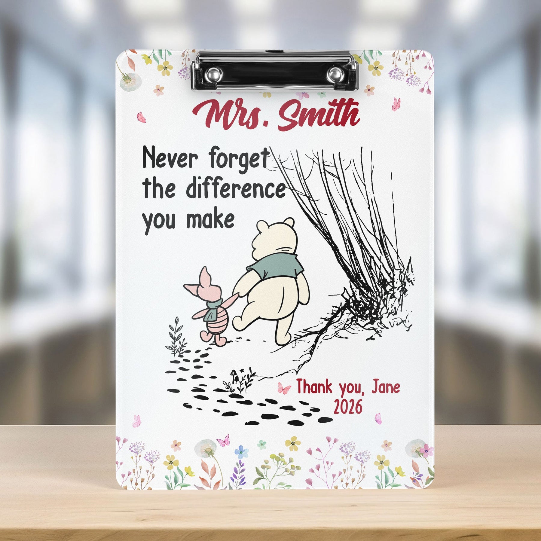 Never Forget The Difference You Make Teacher Gift - Personalized Clipboard