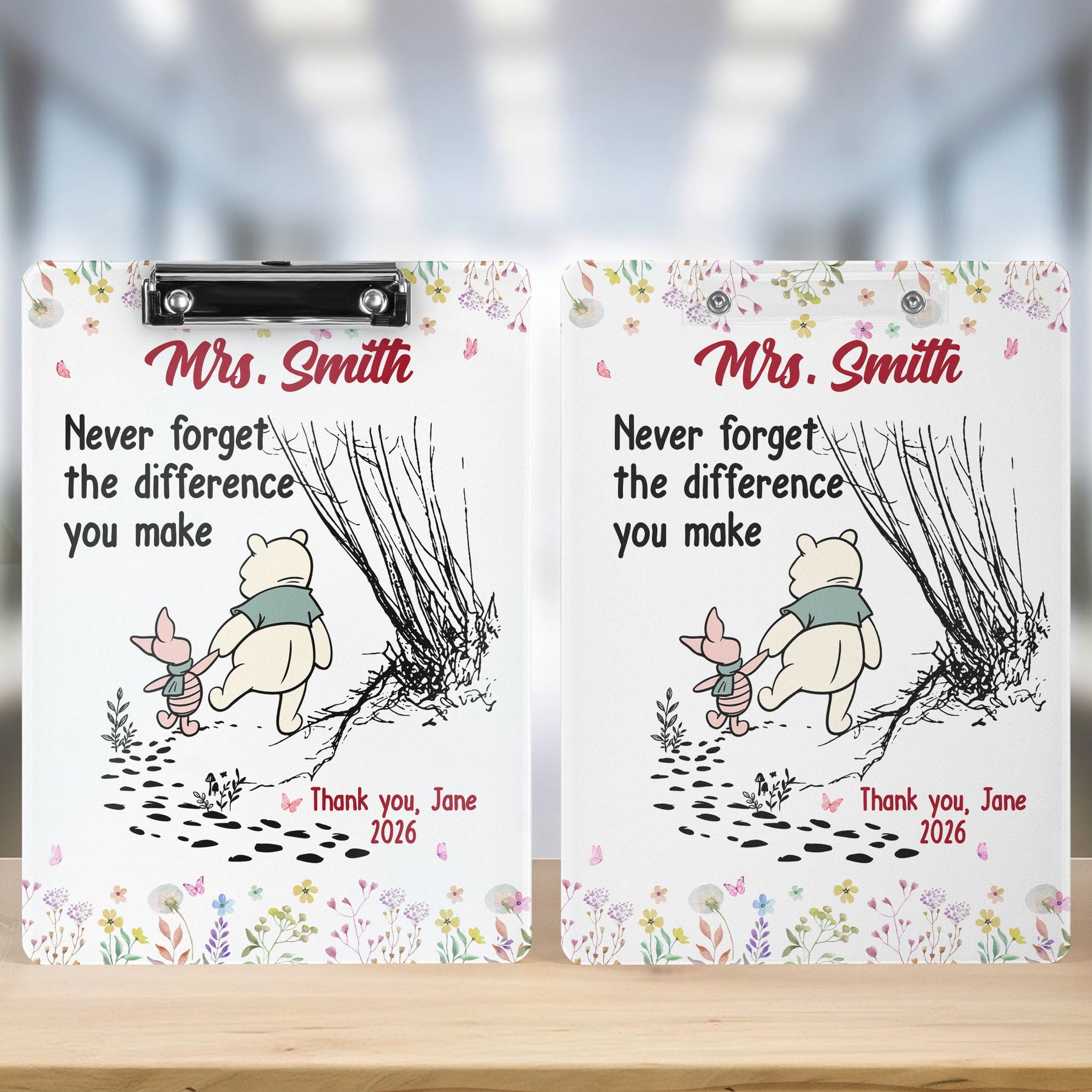Never Forget The Difference You Make Teacher Gift - Personalized Clipboard