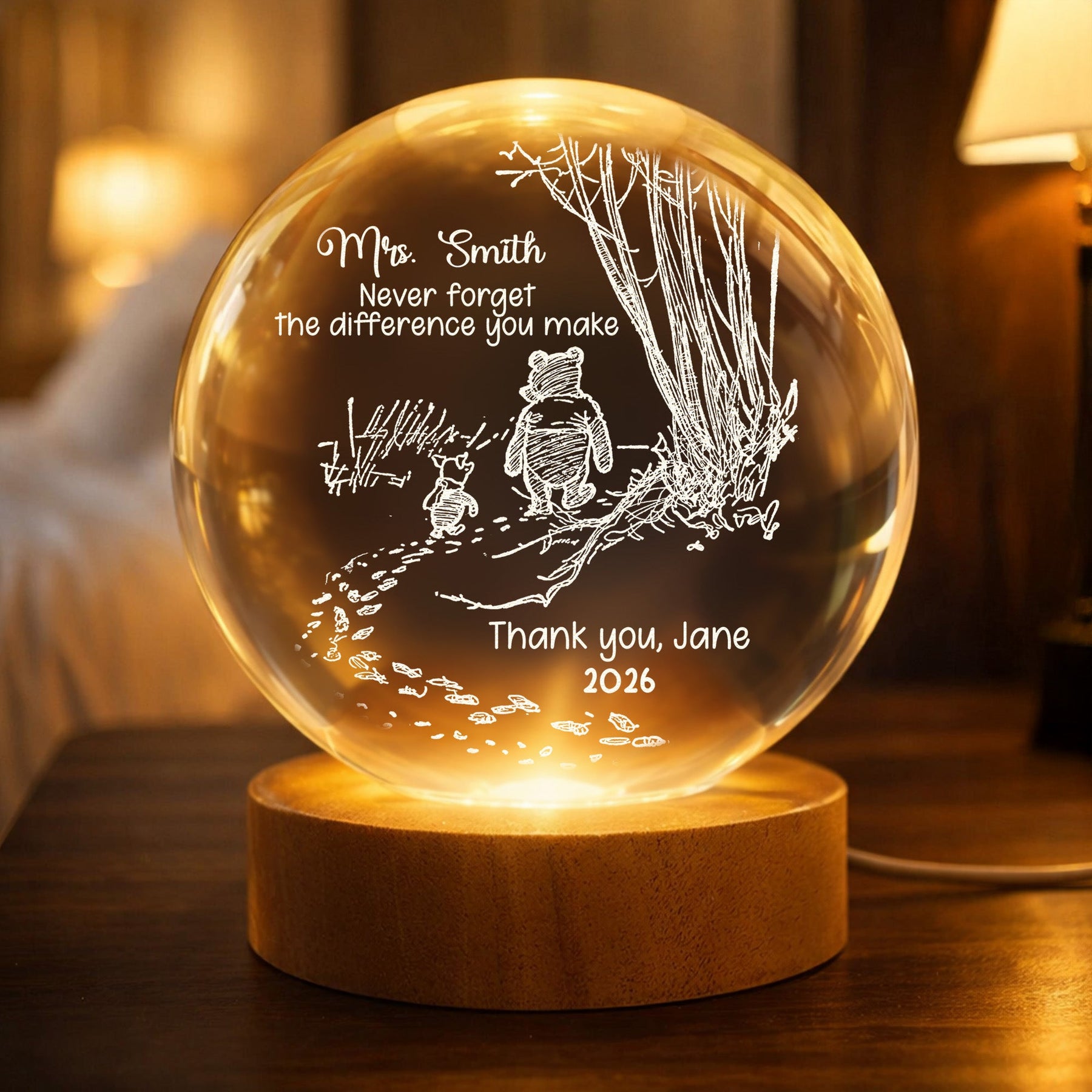 Never Forget The Difference You Make - Thank You Gift - Personalized Night Light