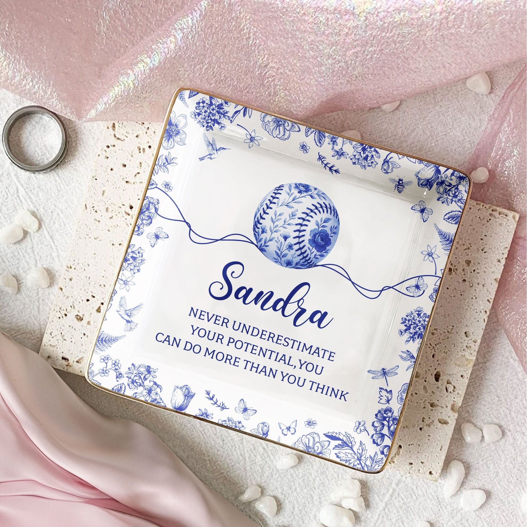 Never Underestimate Your Potential - Personalized Jewelry Dish