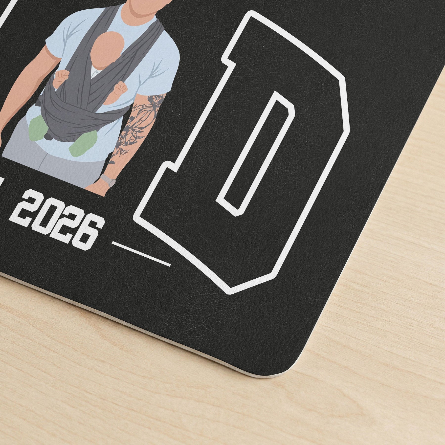 New Dad, Mom - Custom Faceless Photo Illustration Art - Personalized Desk Mat