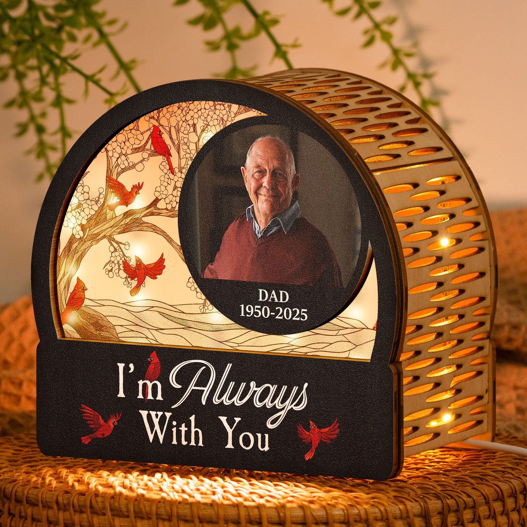 New Version I'm Always With You Memorial Light - Personalized Photo Lantern Night Light