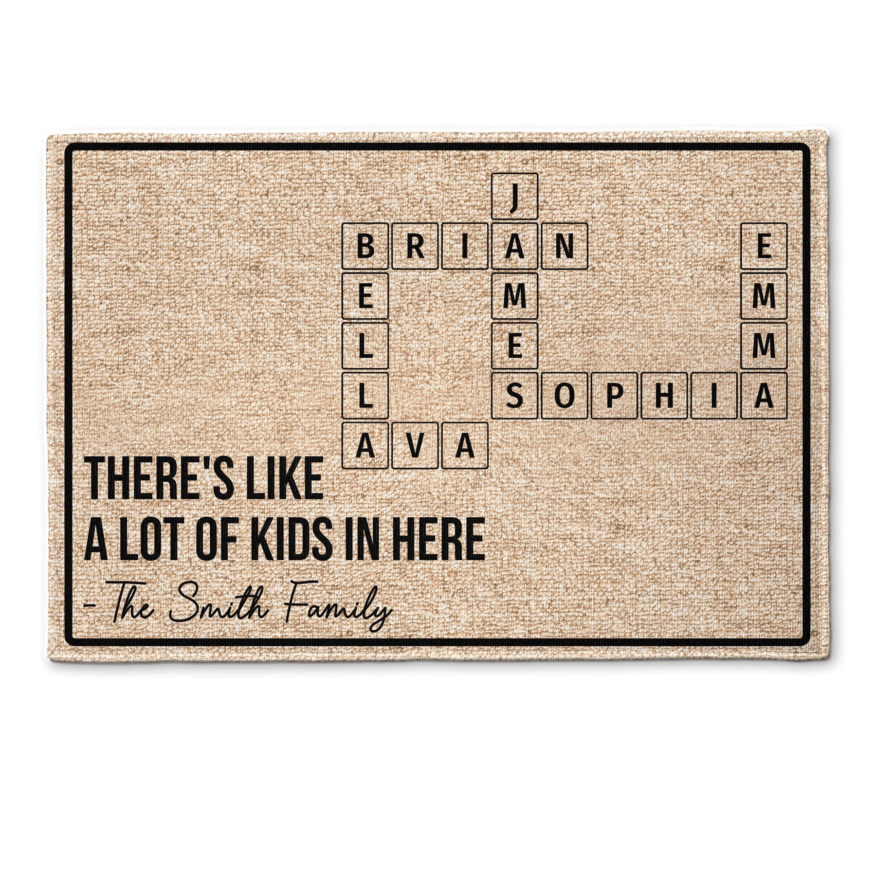 New Version There's Like A Lot Of Kids In Here - Personalized Doormat