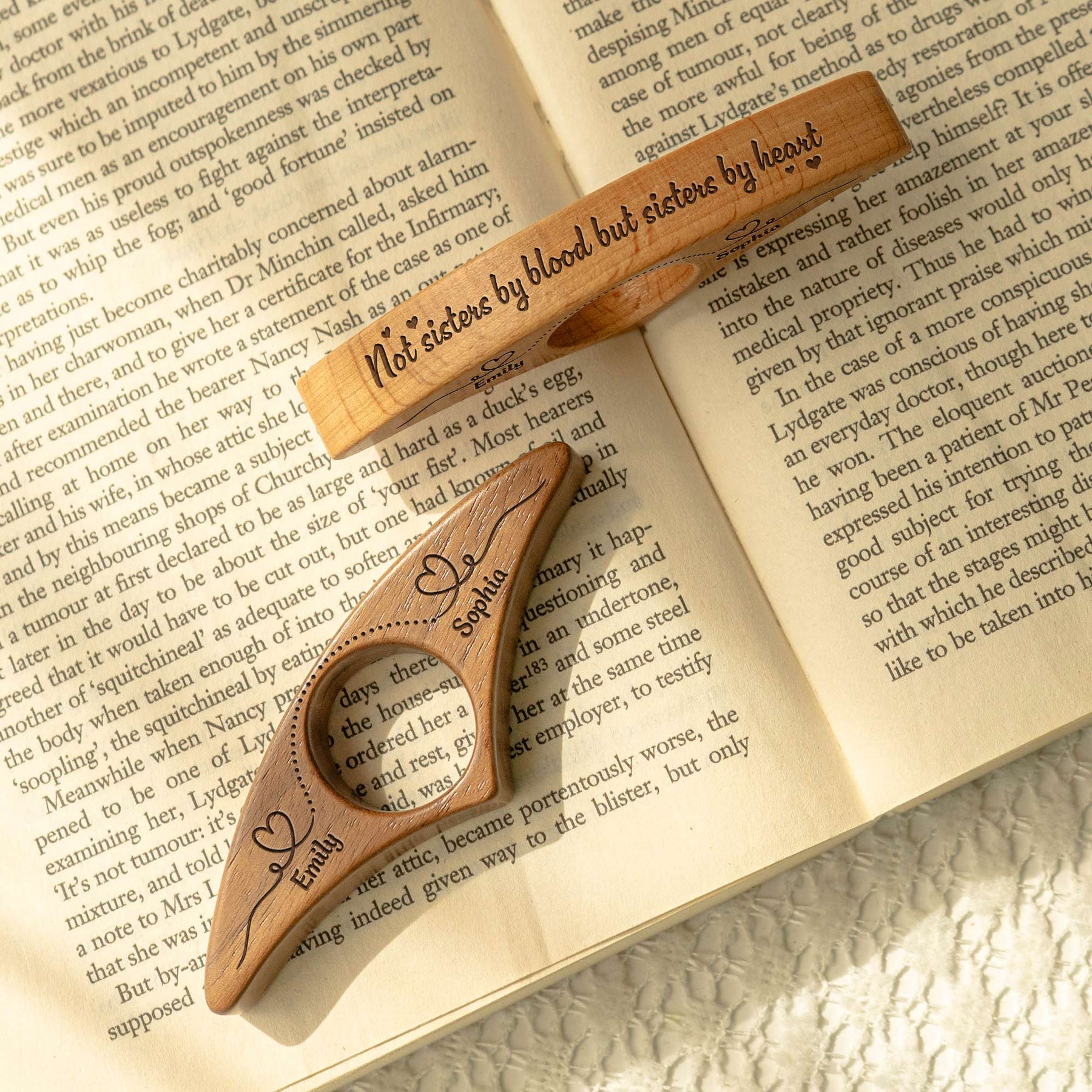 Not Sisters By Blood But Sisters By Heart - Personalized Book Page Holder
