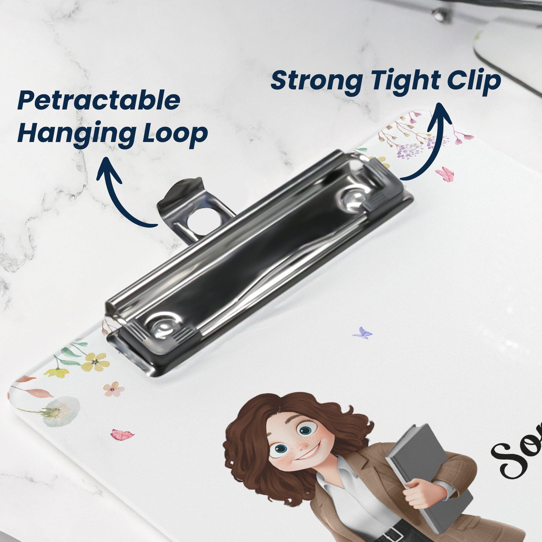 Office Cartoon Gift For Colleagues, Coworkers, Boss - Personalized Acrylic Clipboard