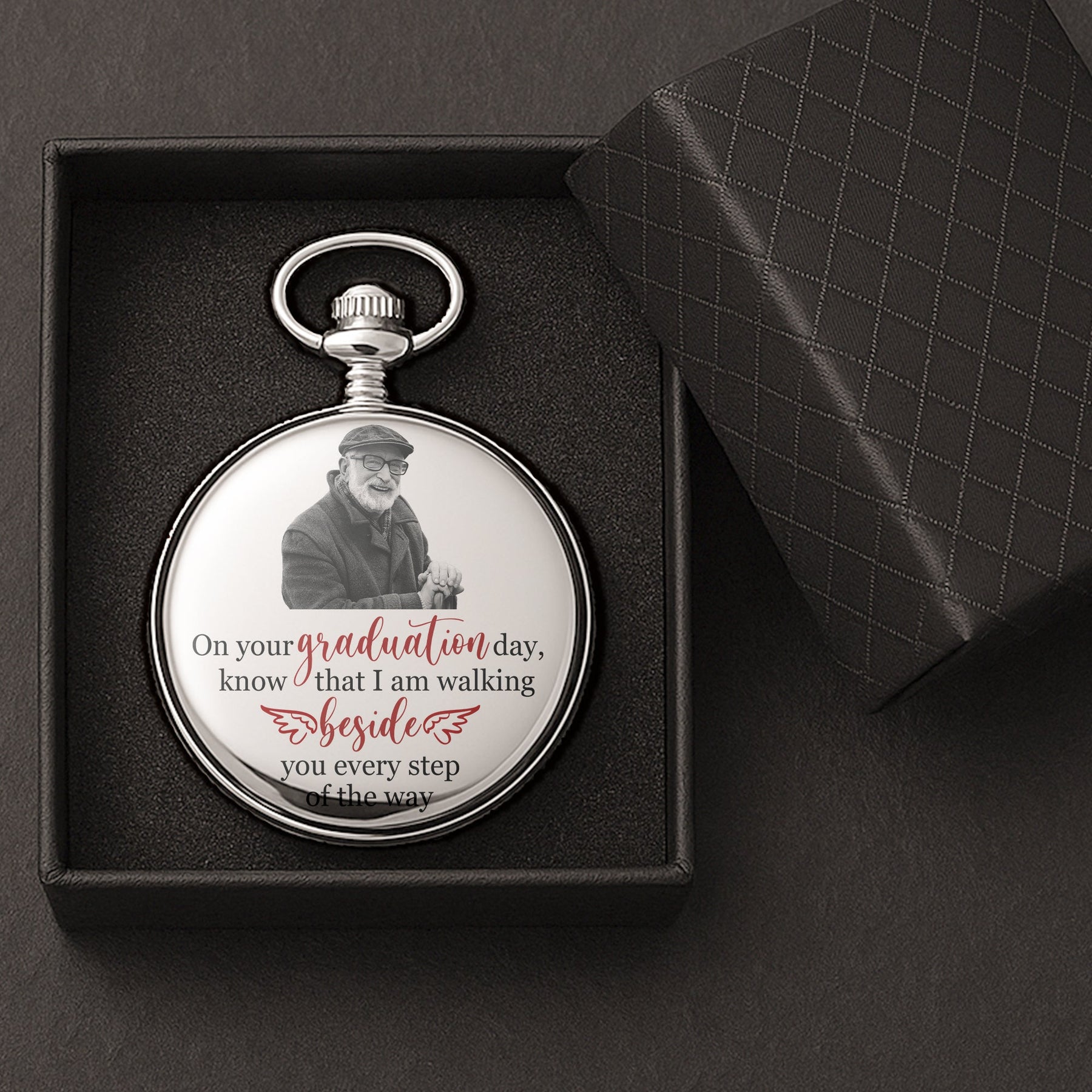 On Your Graduation Day Memorial Custom Photo - Personalized Pocket Watch