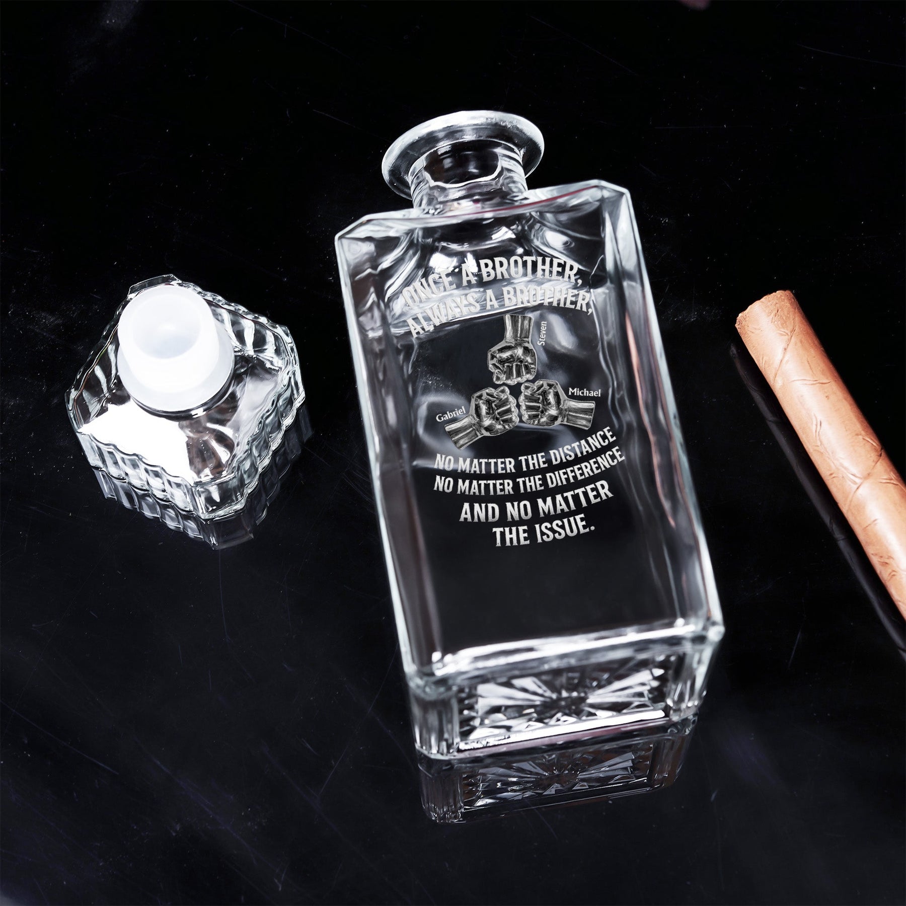 Once A Brother, Always A Brother, No Matter The Distance - Custom Decanter