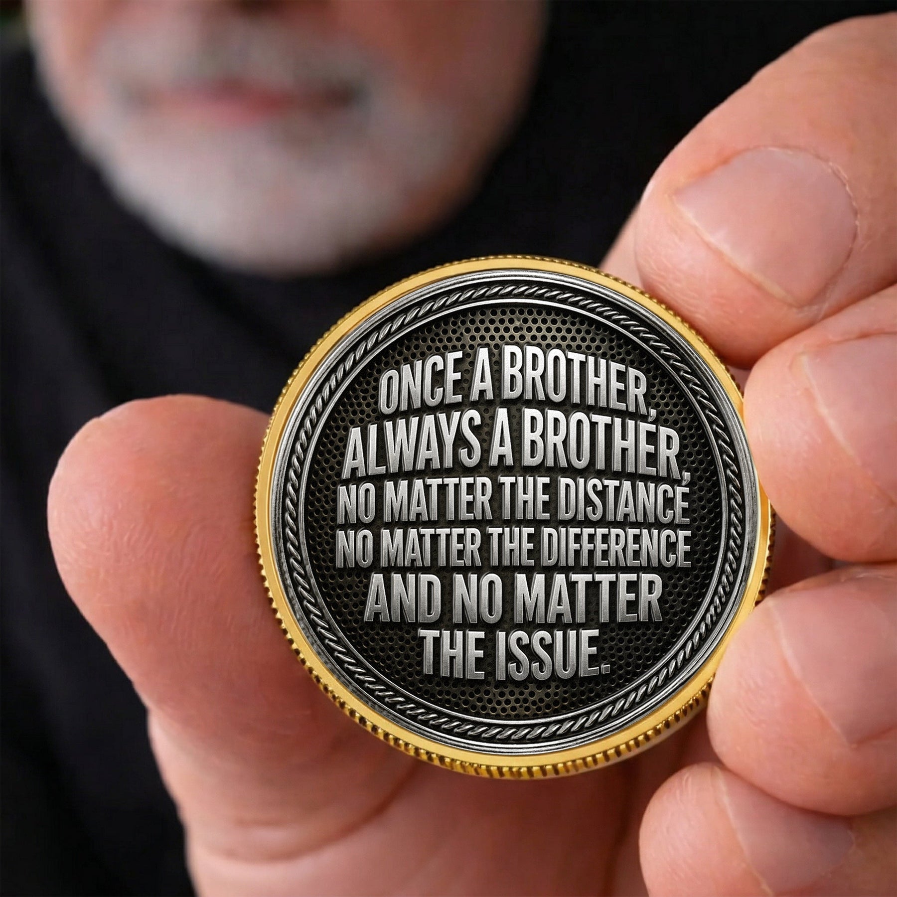 Once A Brother, Always A Brother, No Matter The Distance - Personalized Coin