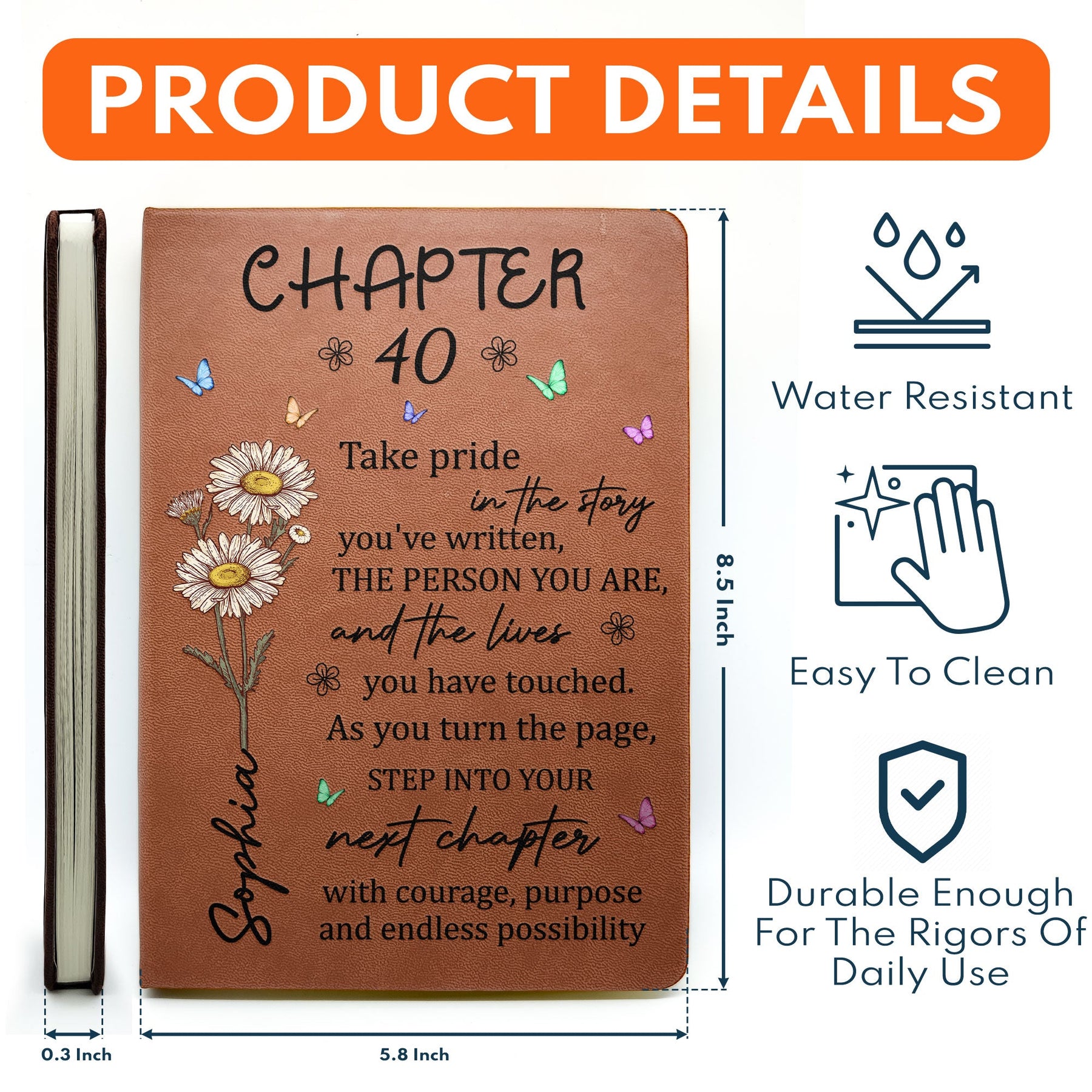 One More Chapter Of Life - Personalized Leather Journal