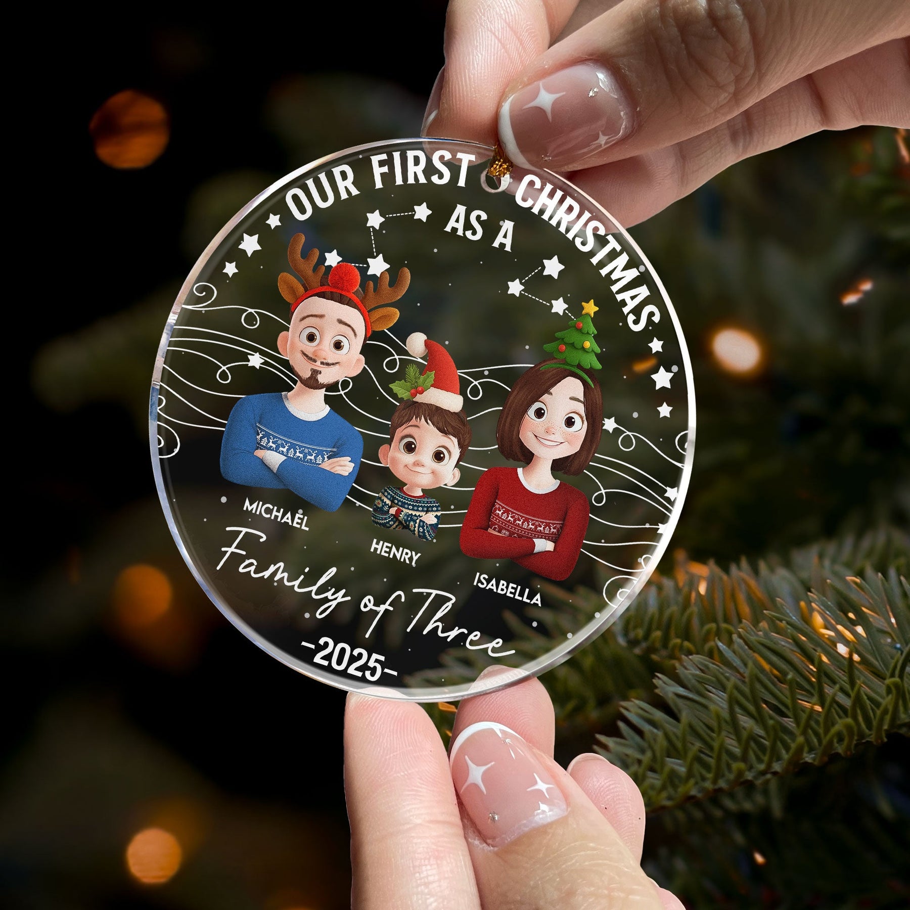 Our First Christmas 2026 - New Version - Personalized Acrylic Ornament