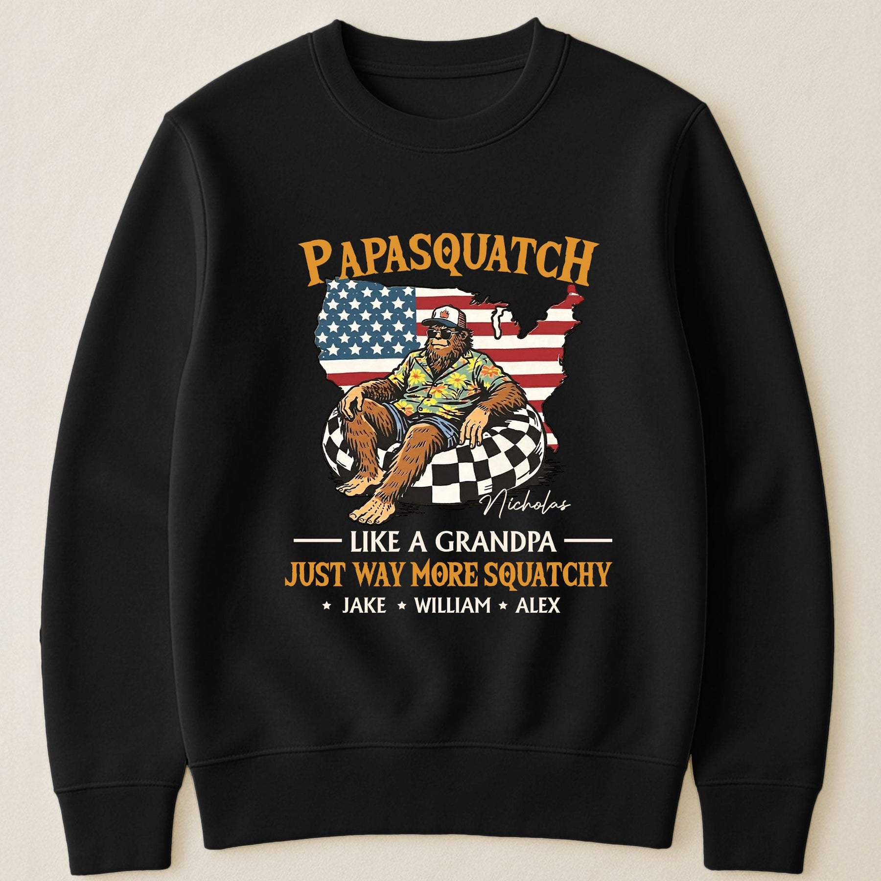Papasquatch Just Way More Squatchy 4th Of July Funny Gift For Dad - Personalized Shirt