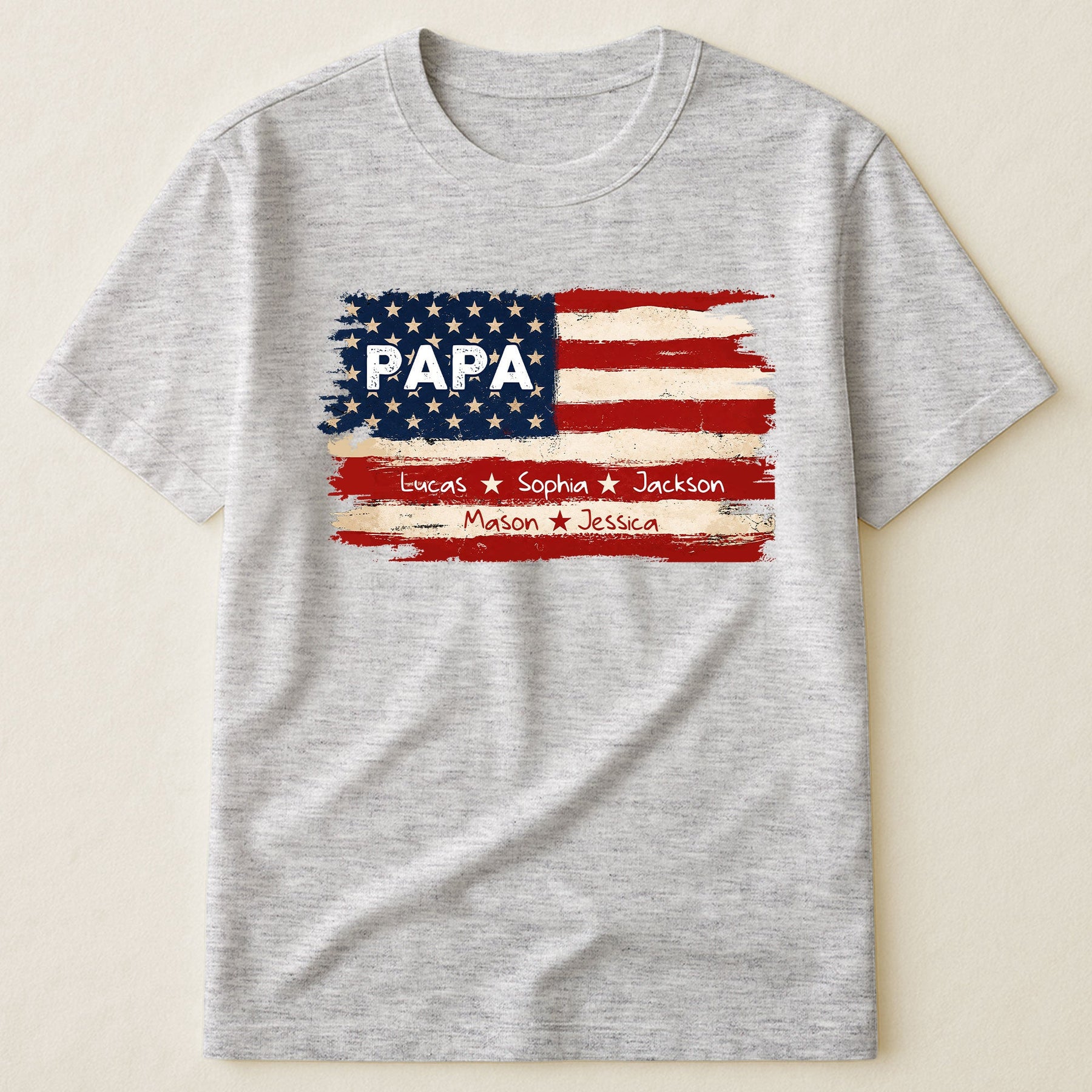 Patriotic American Flag Gift For Him Grandpa Dad - Personalized Shirt