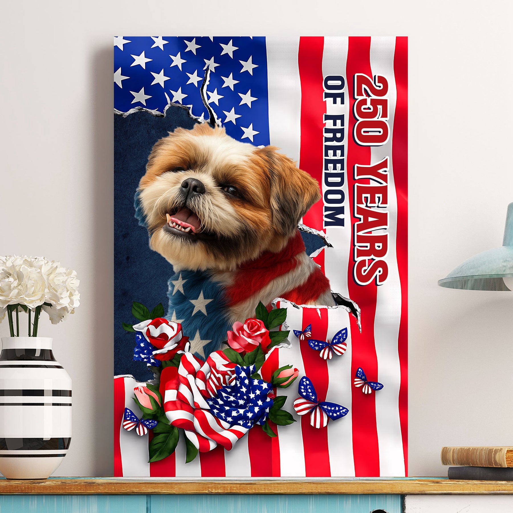 Patriotic Pet Portrait - Personalized Photo Poster