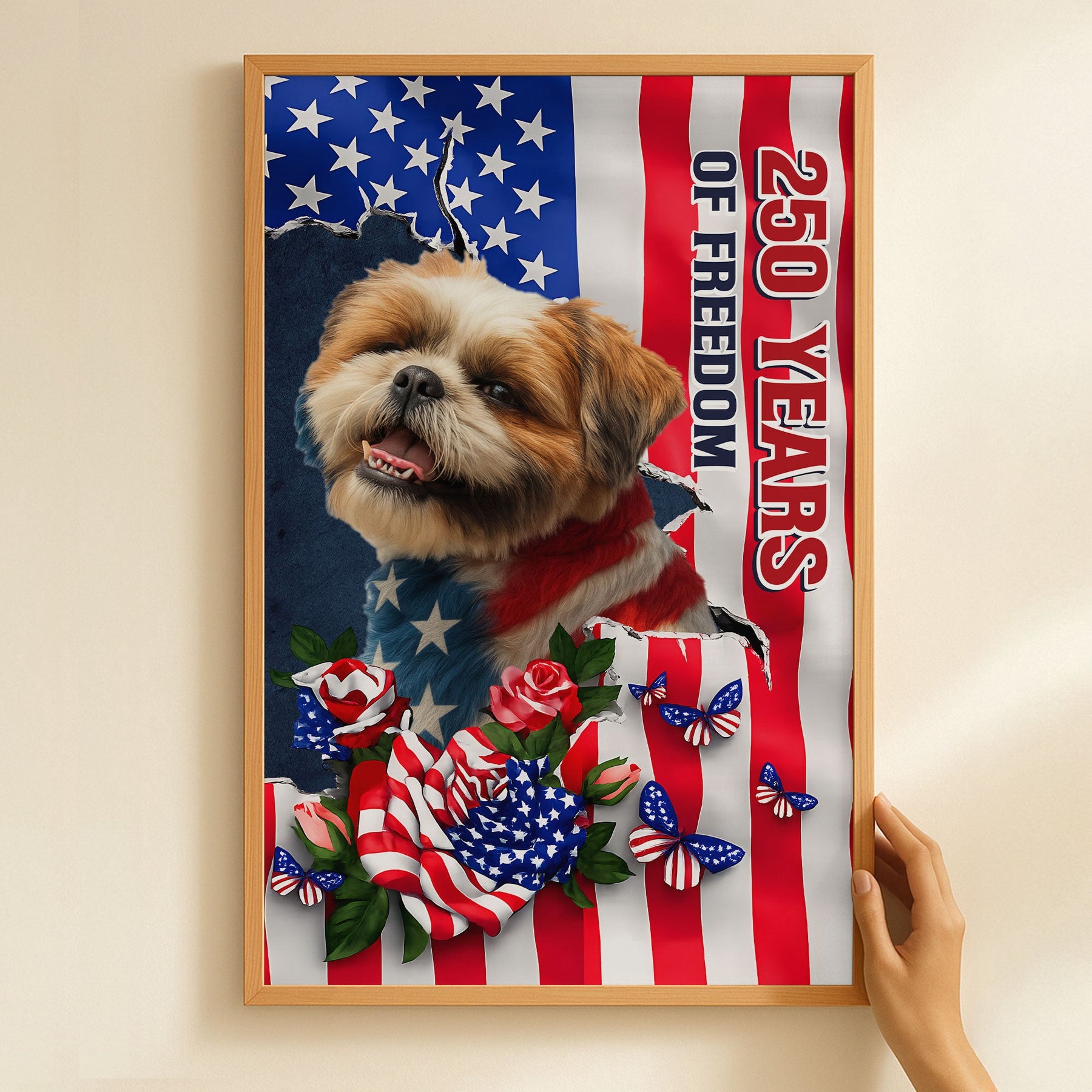 Patriotic Pet Portrait - Personalized Photo Poster