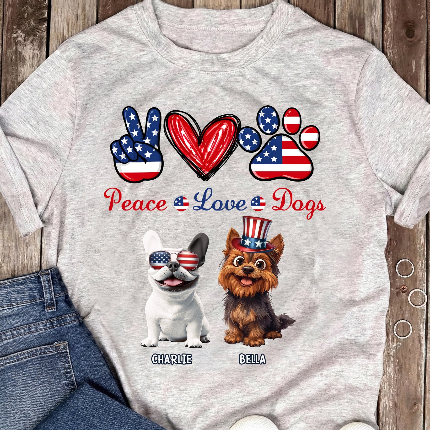 Peace Love Dogs - Personalized Shirt