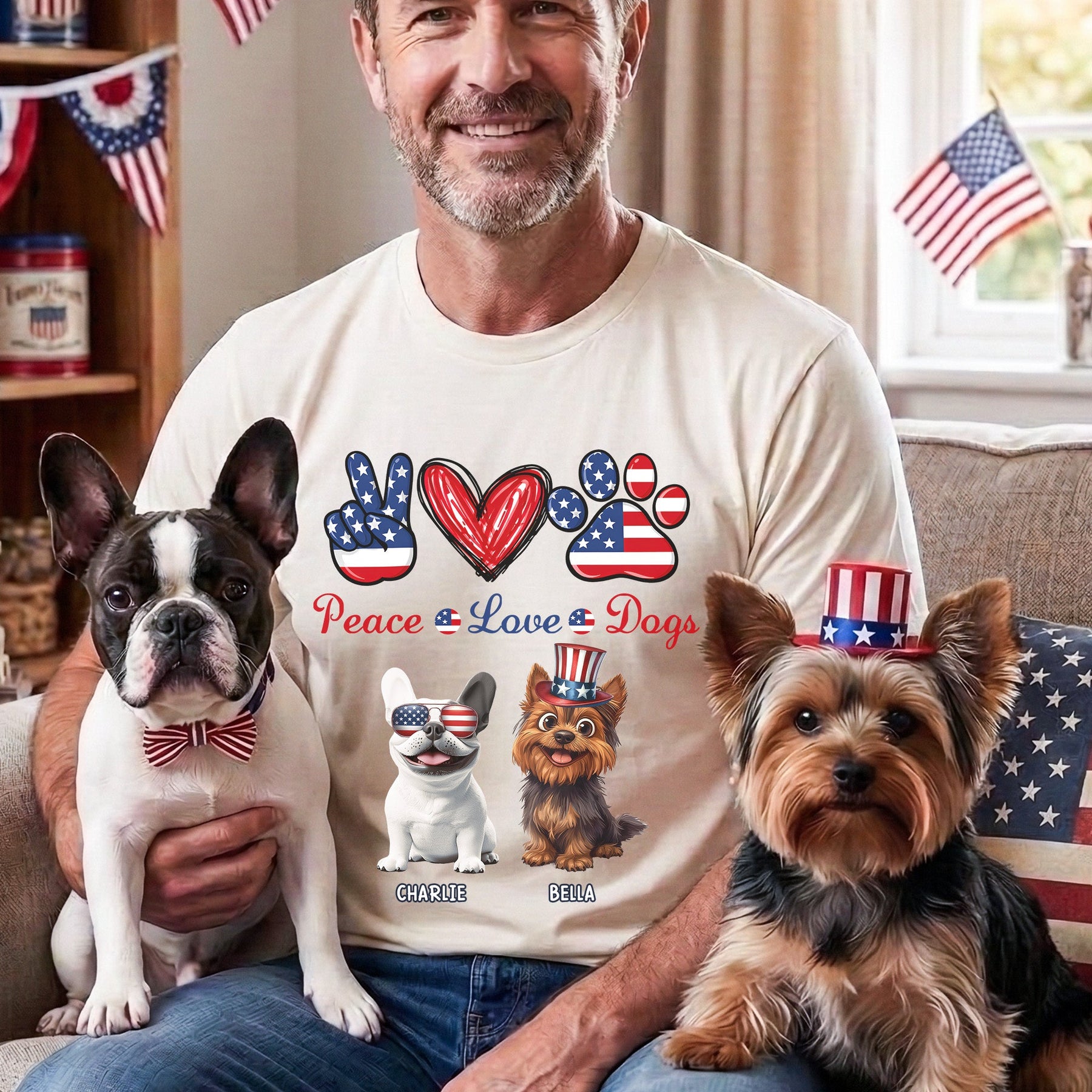 Peace Love Dogs - Personalized Shirt