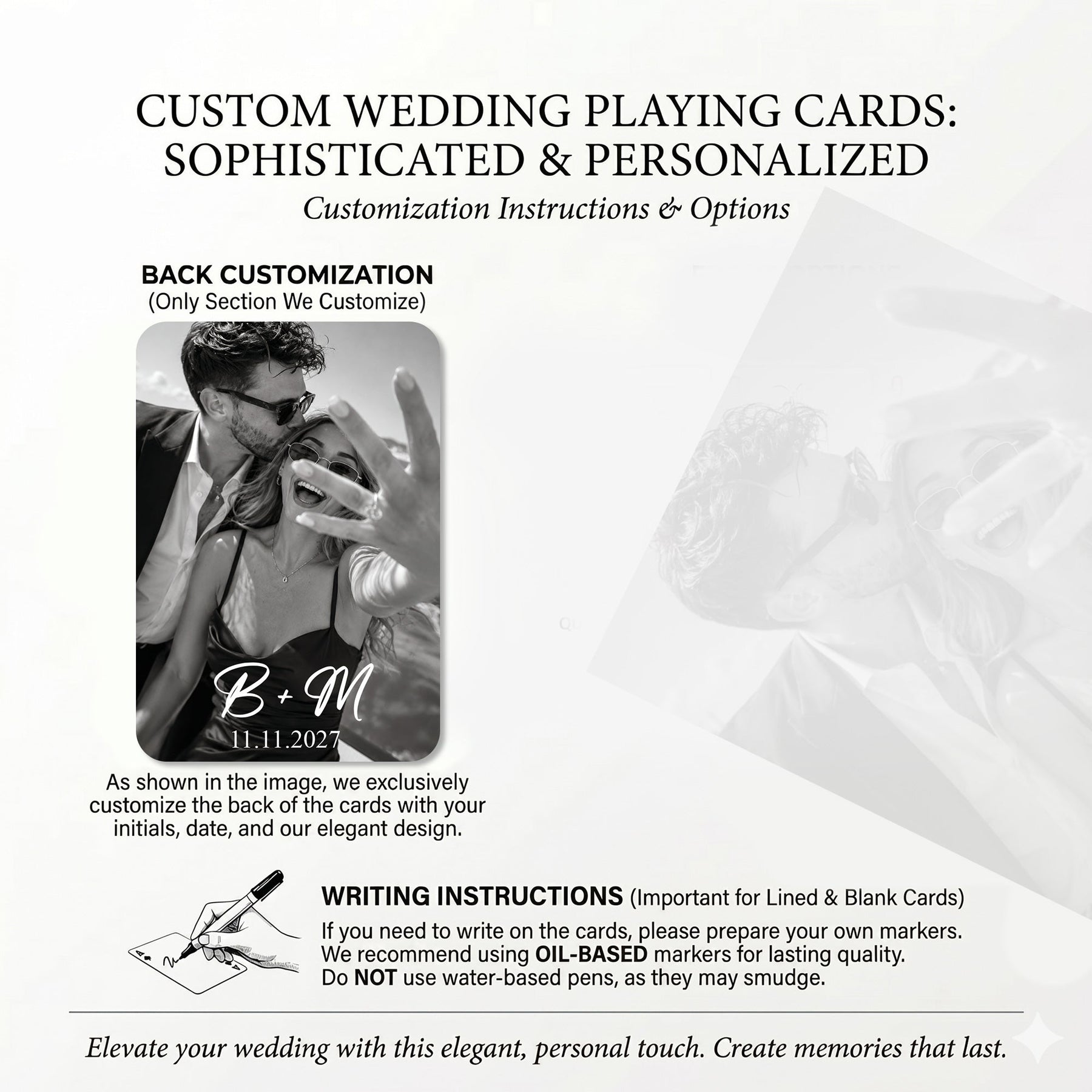 Personalized Wedding Guest Book Alternative - Custom Playing Cards Deck - Personalized Playing Cards
